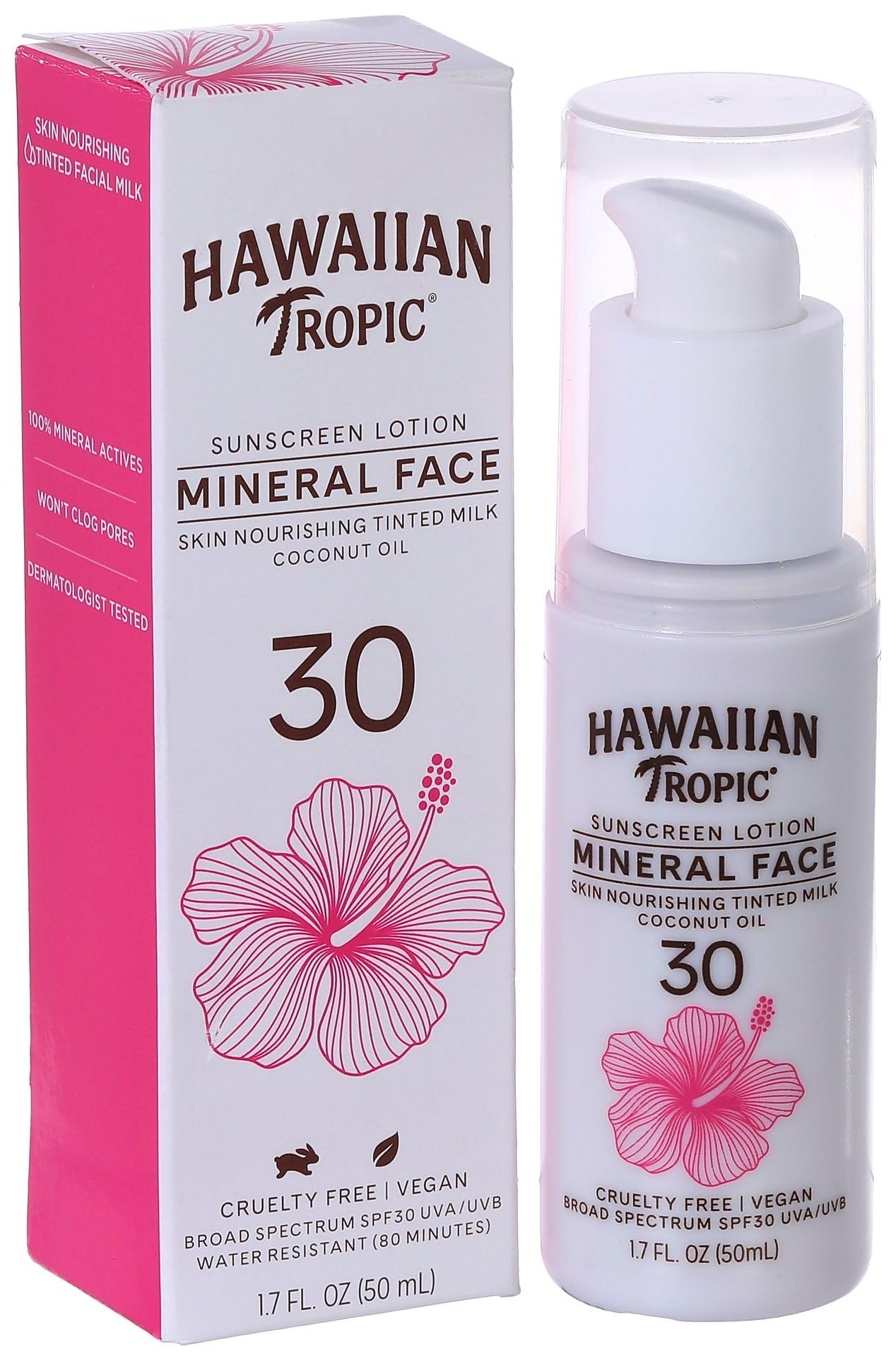 Hawaiian Tropic Mineral Sun Milk Face Sunscreen Lotion, SPF 30, 1.7oz Beauty & Personal Care Hawaiian Tropic