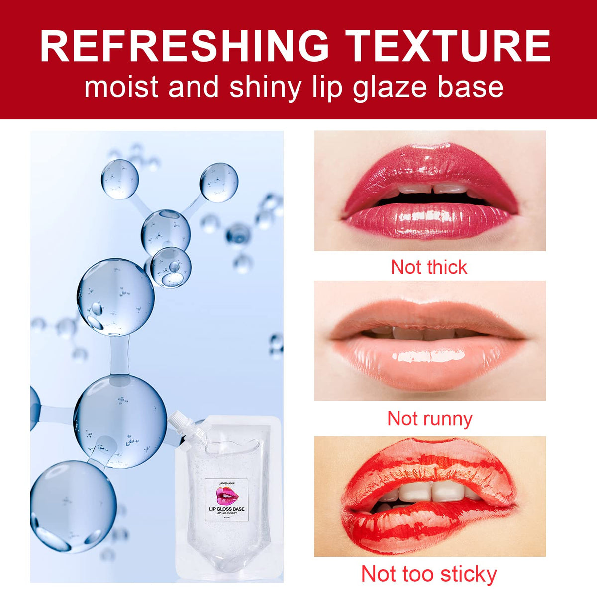 Eakroo 2Pcs Moisturize Lip Gloss Base Oil Material Makeup Primers, Non-Stick Lip Gloss Clear Primer for DIY Handmade Lip Oil Lip Plumper Lip Gloss Beauty & Personal Care Eakroo
