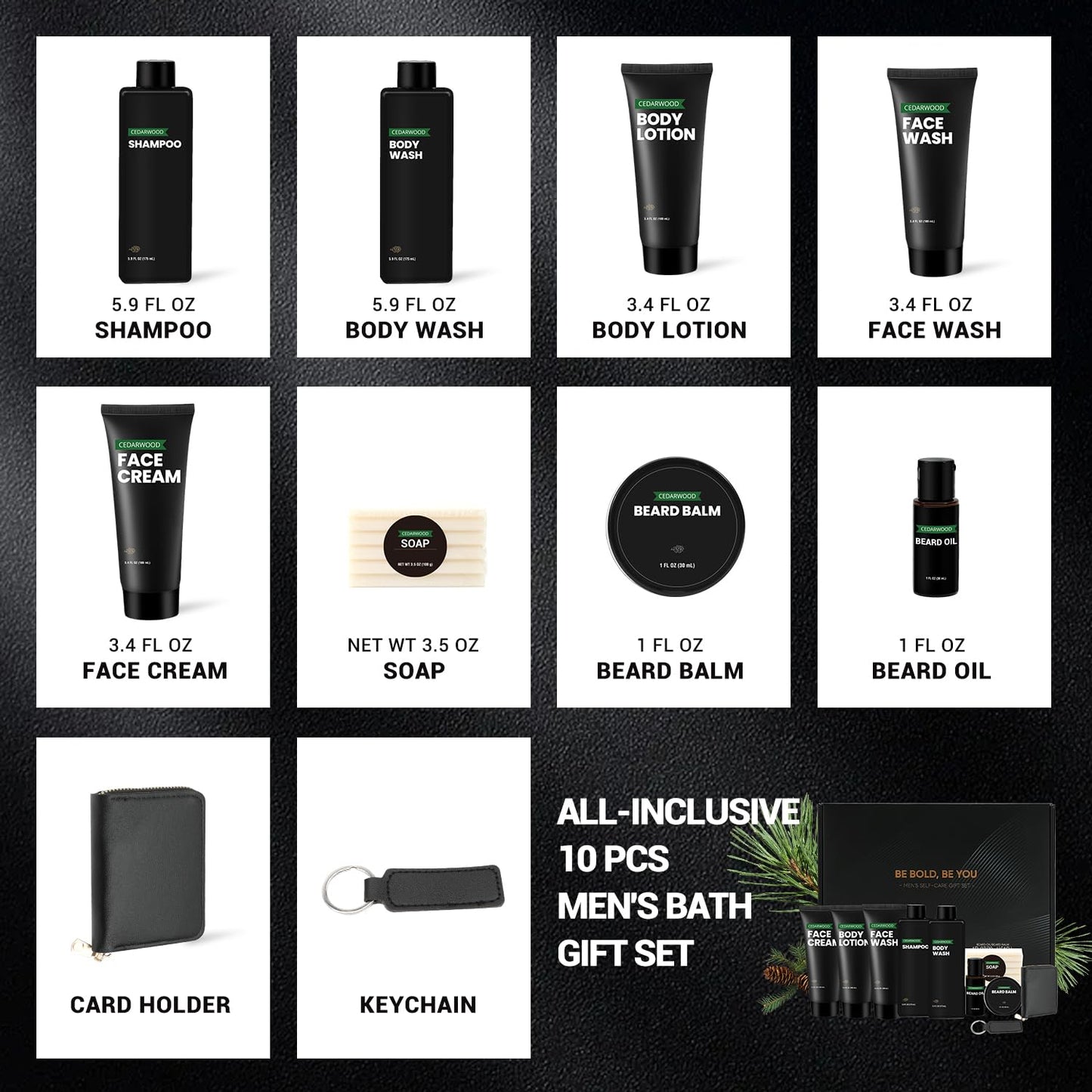 Rinse & Robust Beard Kit for Men, Gifts for Men, Cedarwood Beard Oil Gift Sets, Birthday Gifts Mens Stocking Stuffers for Dad Boyfriend Husband Beauty and Personal Care Rinse & Robust