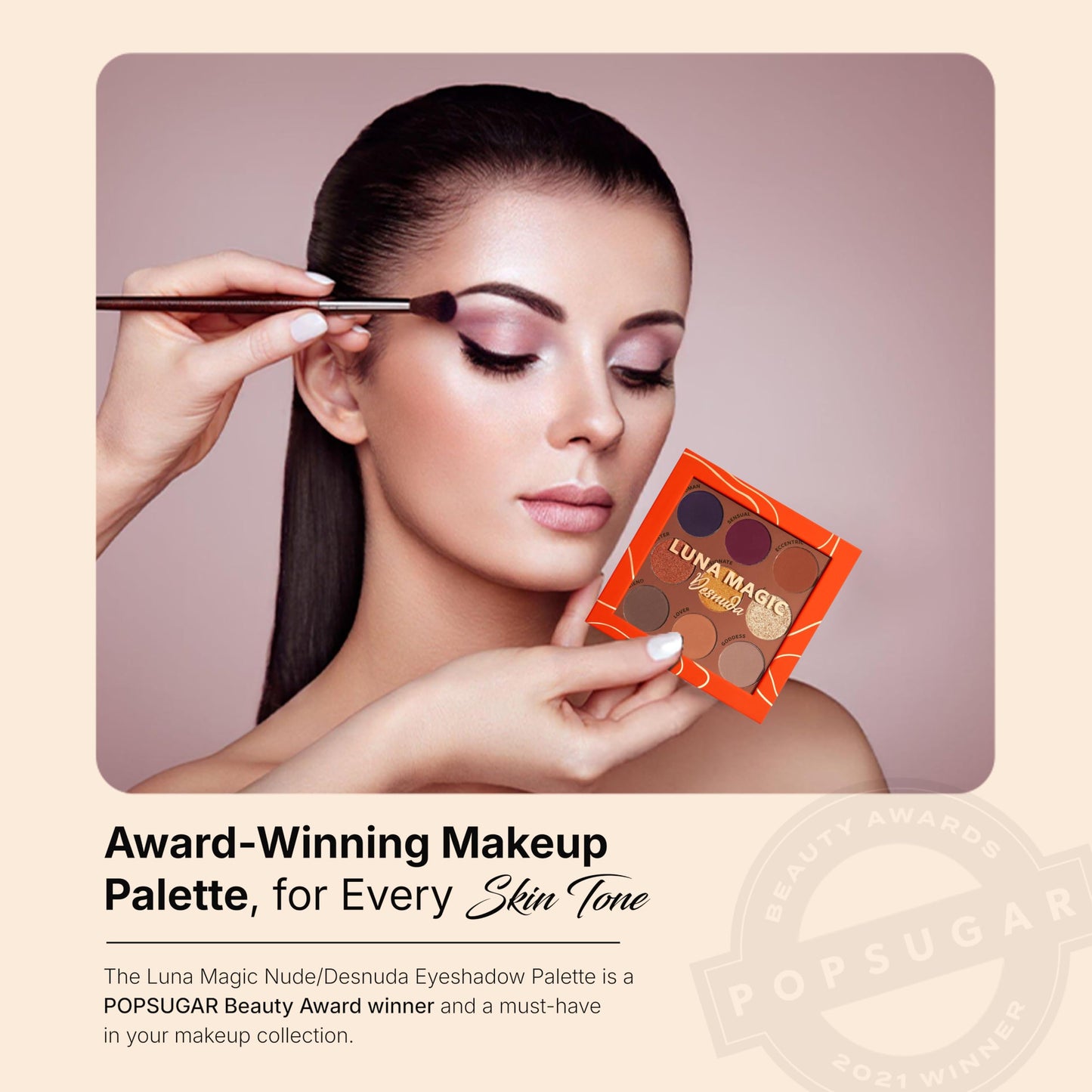 LUNA MAGIC Nude/Desnuda Eye Shadow Palette with 9 Ultra-Blendable Nude, Shimmer & Smoky Shades for All Skin Tones - Long-Lasting Pigment… Beauty & Personal Care LUNA MAGIC