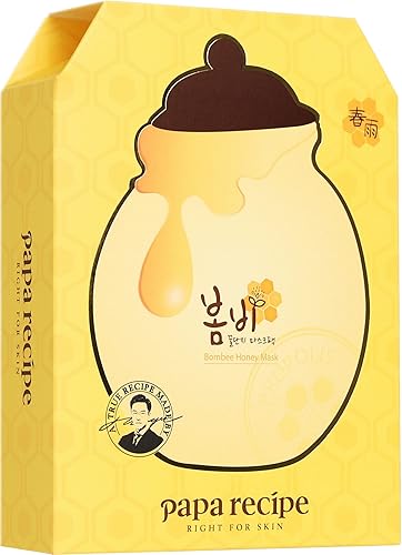 Papa Recipe Bombee Honey Mask Pack 25g * 10 sheets - Sheet Mask, Facial Skin Care, Deep Moisturizing Serum for Dry Skin - Korean Skin Care, K-Beauty Beauty & Personal Care Papa Recipe