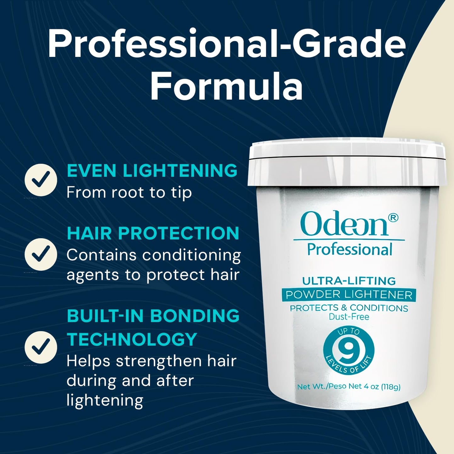 Odeon Professional Ultra-Lifting Powder Lightener 4oz - Hair Bleach Powder Lifts Up to 9 Levels | Perfect for Balayage, Highlights & Full Bleaching Beauty & Personal Care Odeon