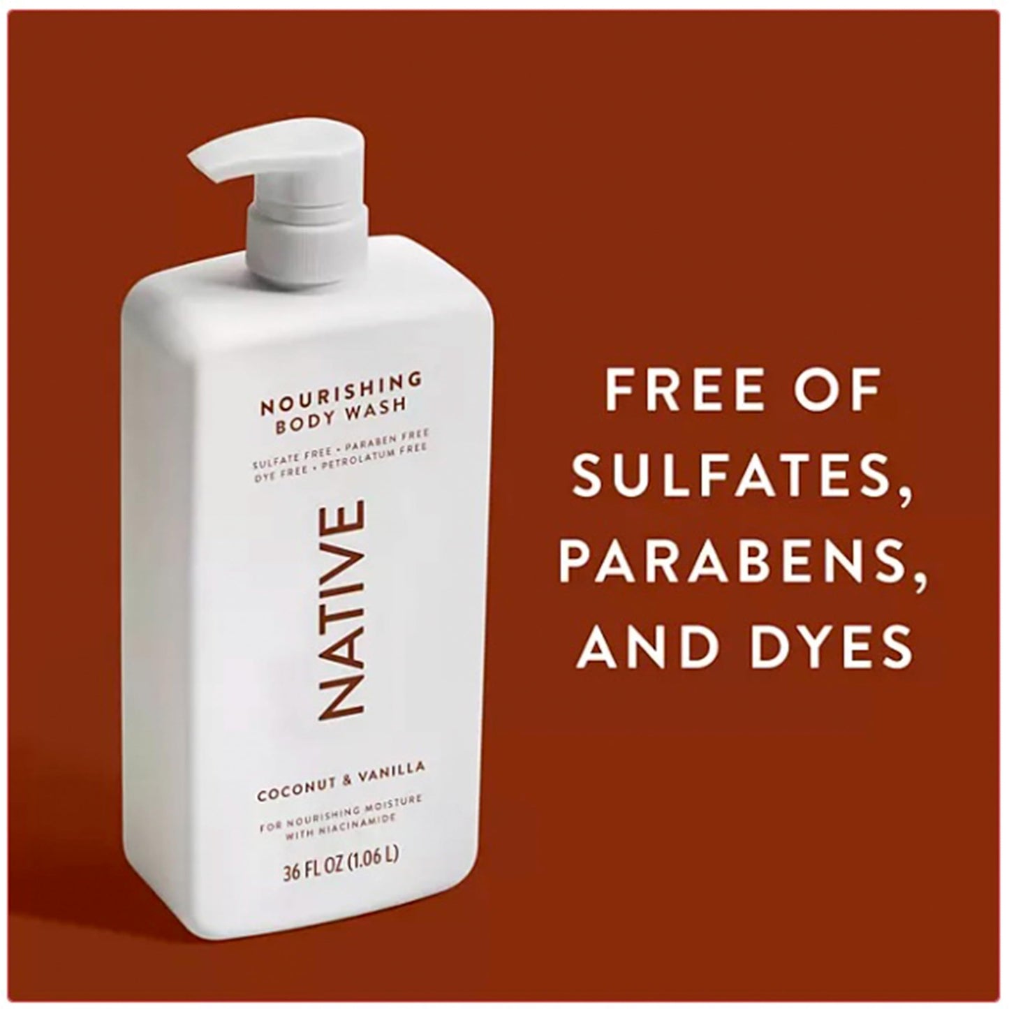 Native Body Wash - Coconut & Vanilla - Sulfate Free - 36 Fl Oz Beauty & Personal Care Native