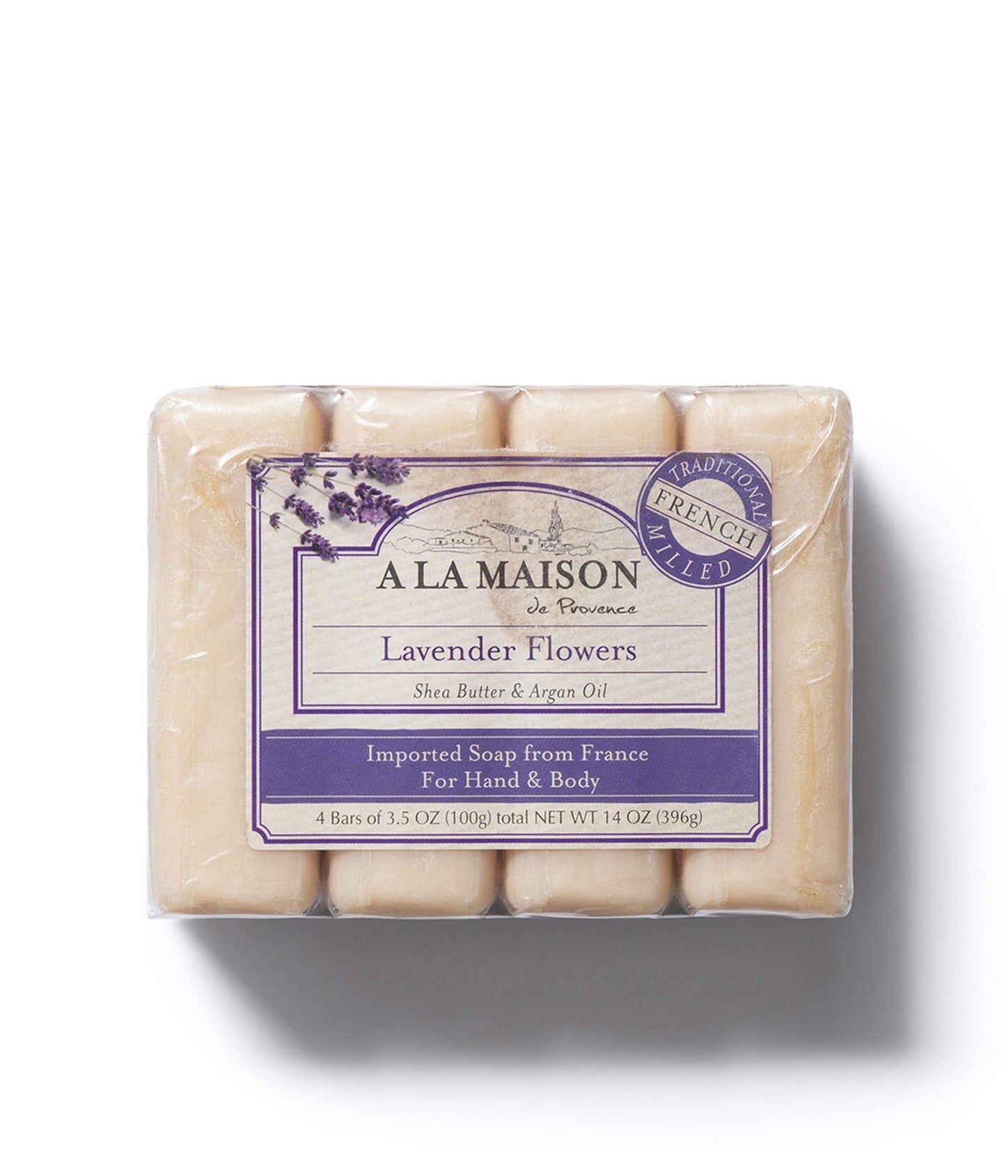 A LA MAISON - Lavender Aloe Bar Soap - Triple French Milled Natural Moisturizing Hand Soap Bar (4 Bars of Soap, 3.5 oz) Beauty & Personal Care A LA MAISON