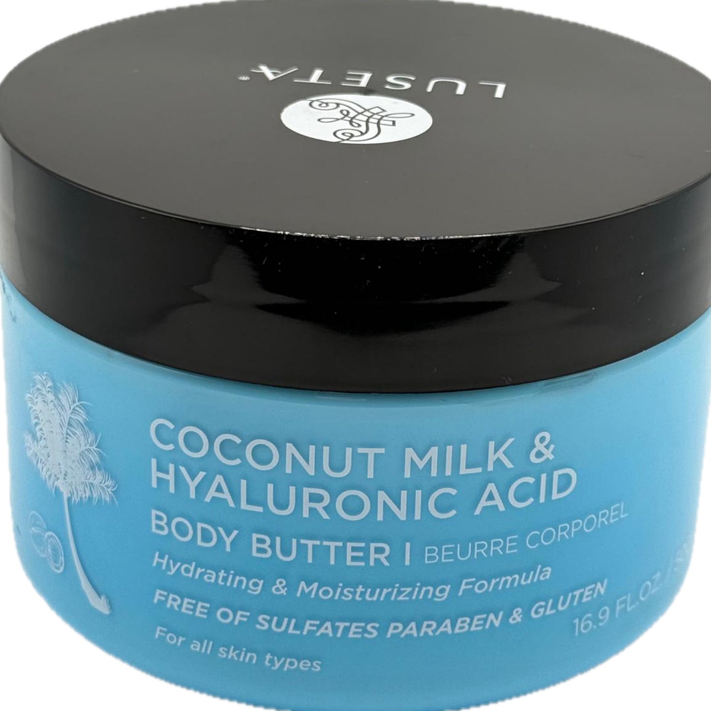 L LUSETA Coconut Milk & Hyaluronic Acid Body Butter, Hydrating & Moisturizing Formula, 16.9 fl oz Beauty & Personal Care L LUSETA