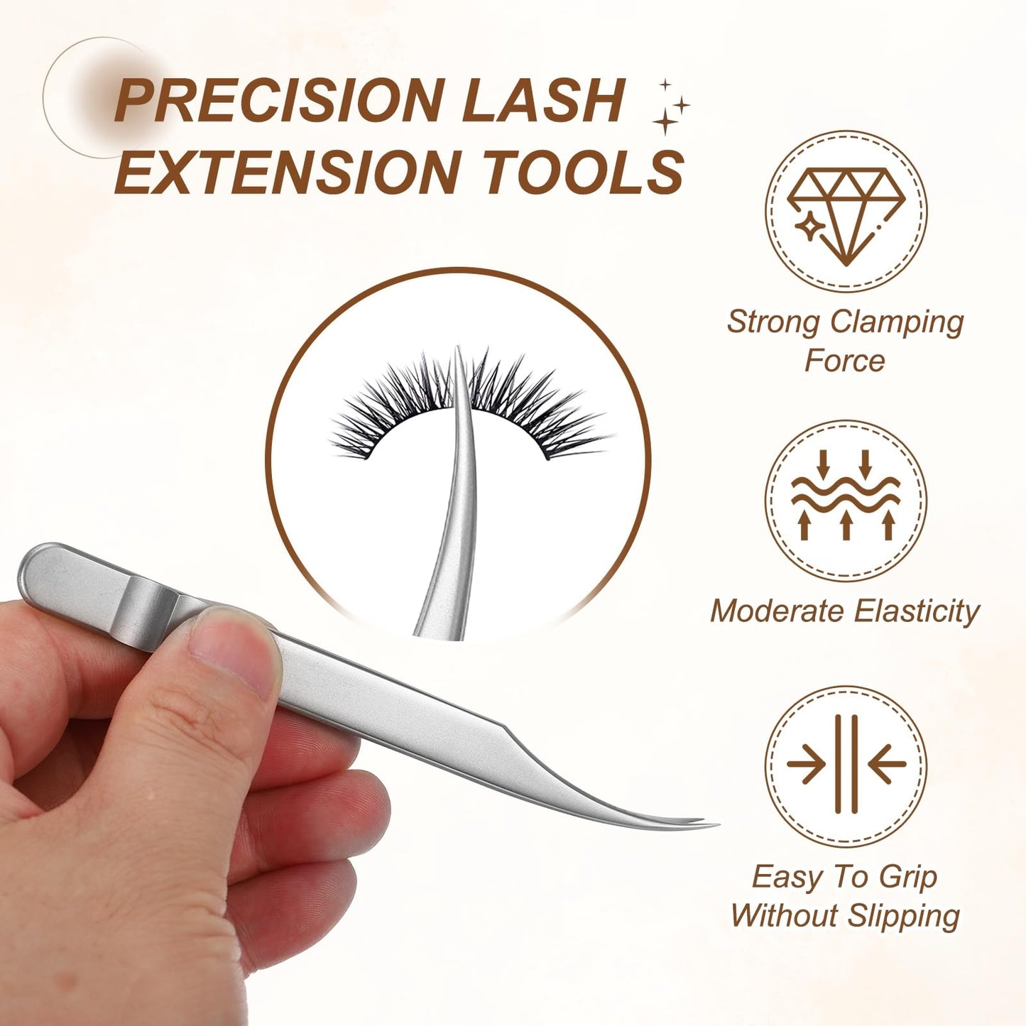 HARFINGTON High Precision Lash Tweezers, Stainless Steel Dolphin Tip Eyelash Extensions Tweezer Casual Beauty Tools for Eyelash Extensions, Silver Beauty and Personal Care HARFINGTON