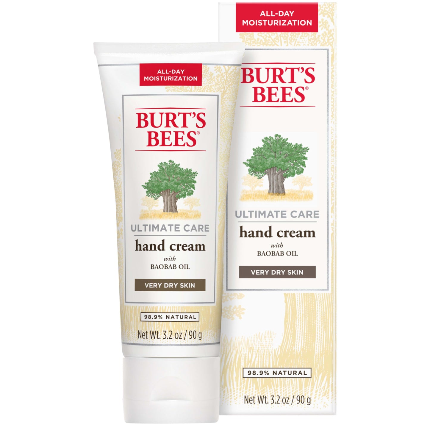 Burt's Bees Hand Cream for Dry Skin, Unscented Natural Lotion with Baobab Oil, Ultimate Care Moisturizer, 3.2 oz Beauty & Personal Care Burt's Bees
