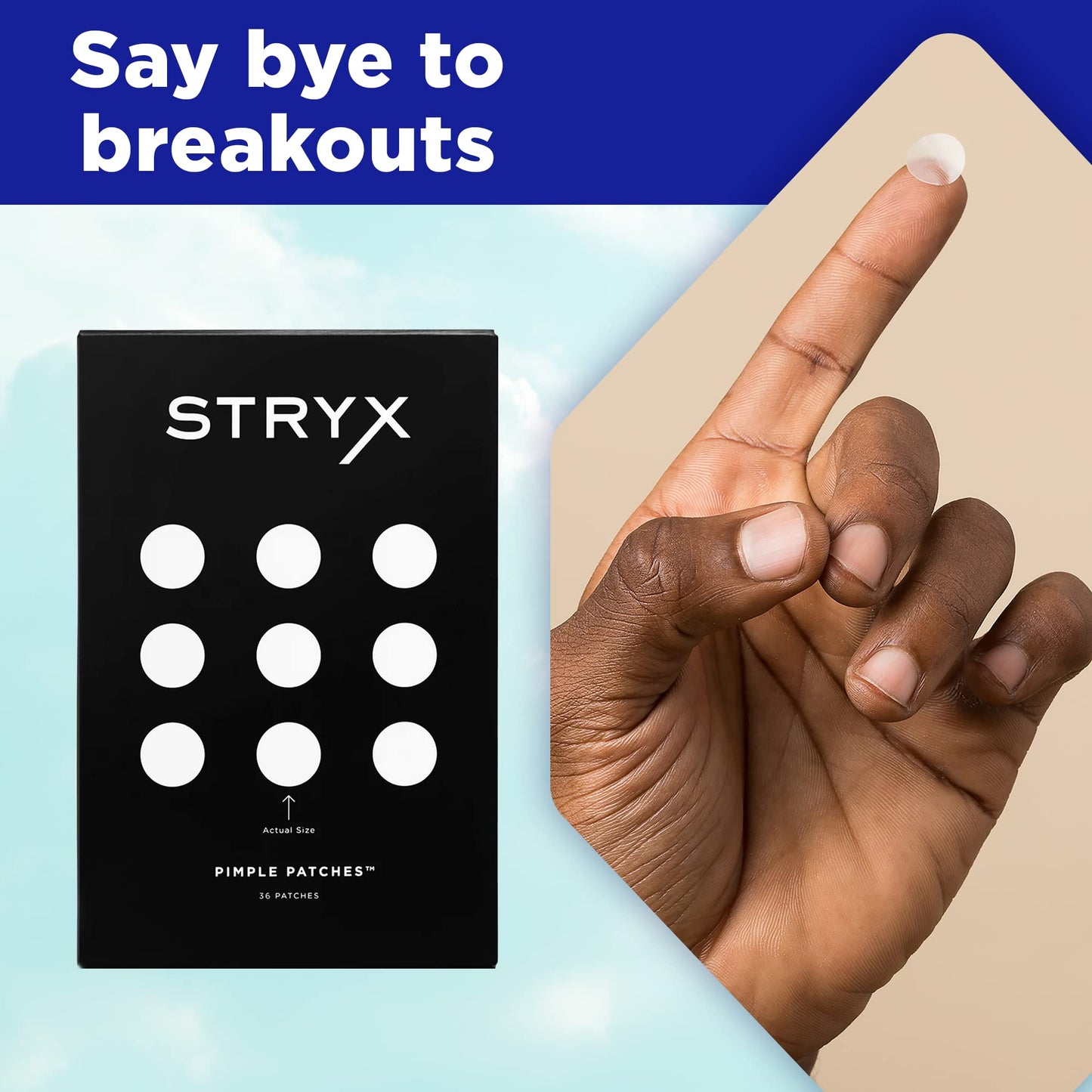 Stryx Hydrocolloid Acne Pimple Patches for Men, 3-Pack - Great for Breakouts, Zits, Blemishes, Whiteheads, & Reducing Redness - Designed for Men’s Beauty & Personal Care Stryx