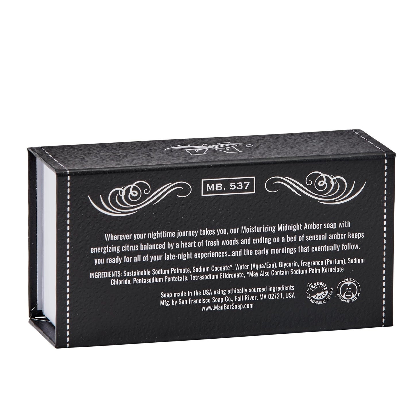 San Francisco Soap Company Midnight Amber Fragrance Man Bar - Moisturizing - No Harmful Chemicals - Good for All Skin Types - Made in the USA Beauty & Personal Care San Francisco Soap Company