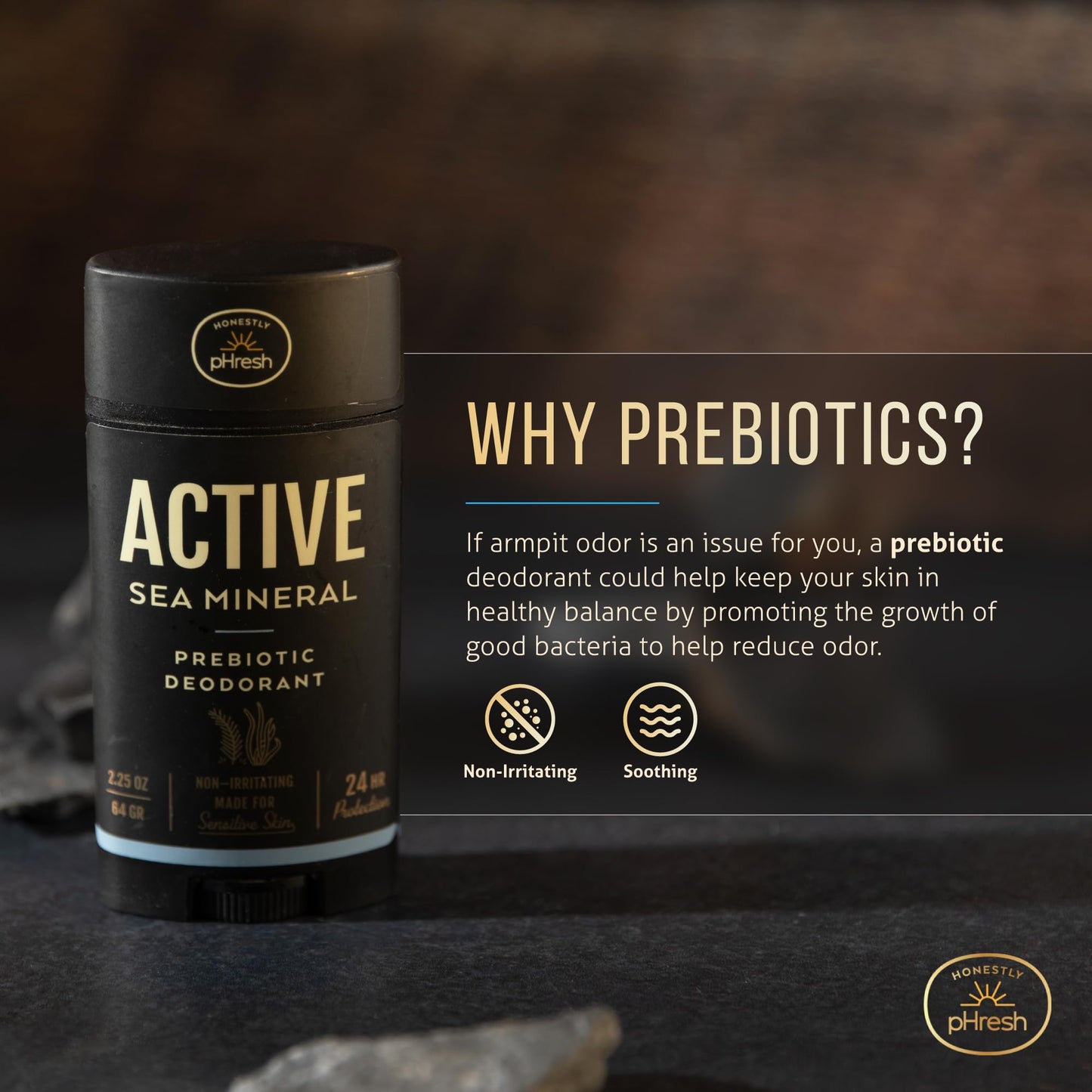 Honestly pHresh Prebiotic Natural Deodorant for Men - Aluminum & Baking Soda Free with 24 Hour Odor Protection. Clean Vegan Deodorant for Sensitive Beauty and Personal Care Honestly pHresh