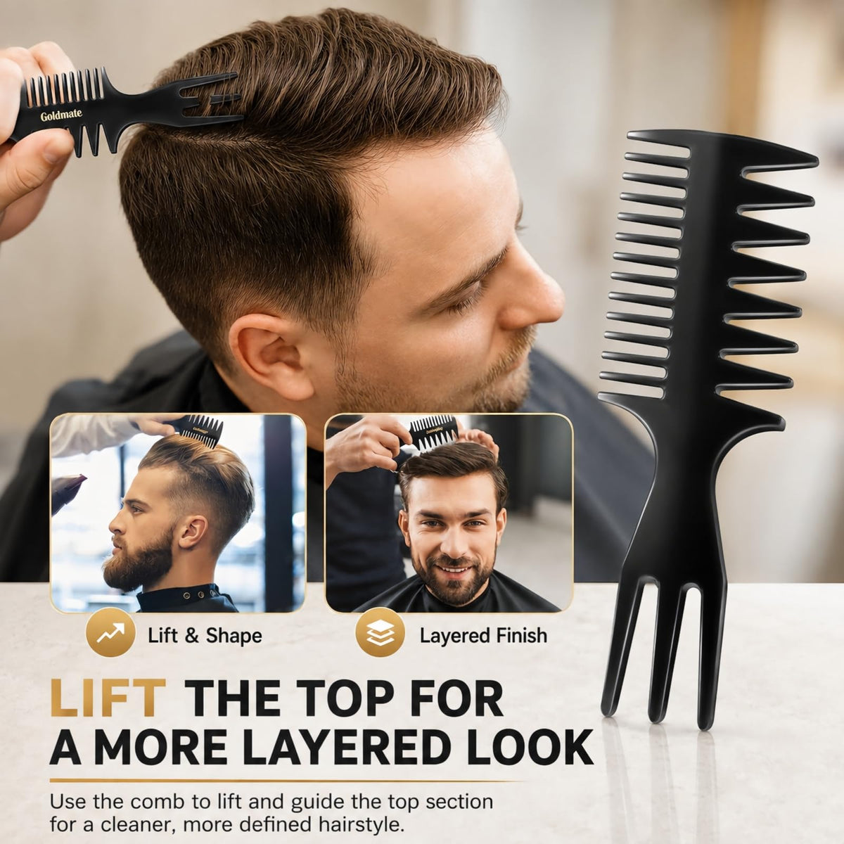 Hair Texture Comb,Wide Tooth Styling Combs for Men Women 5PCS