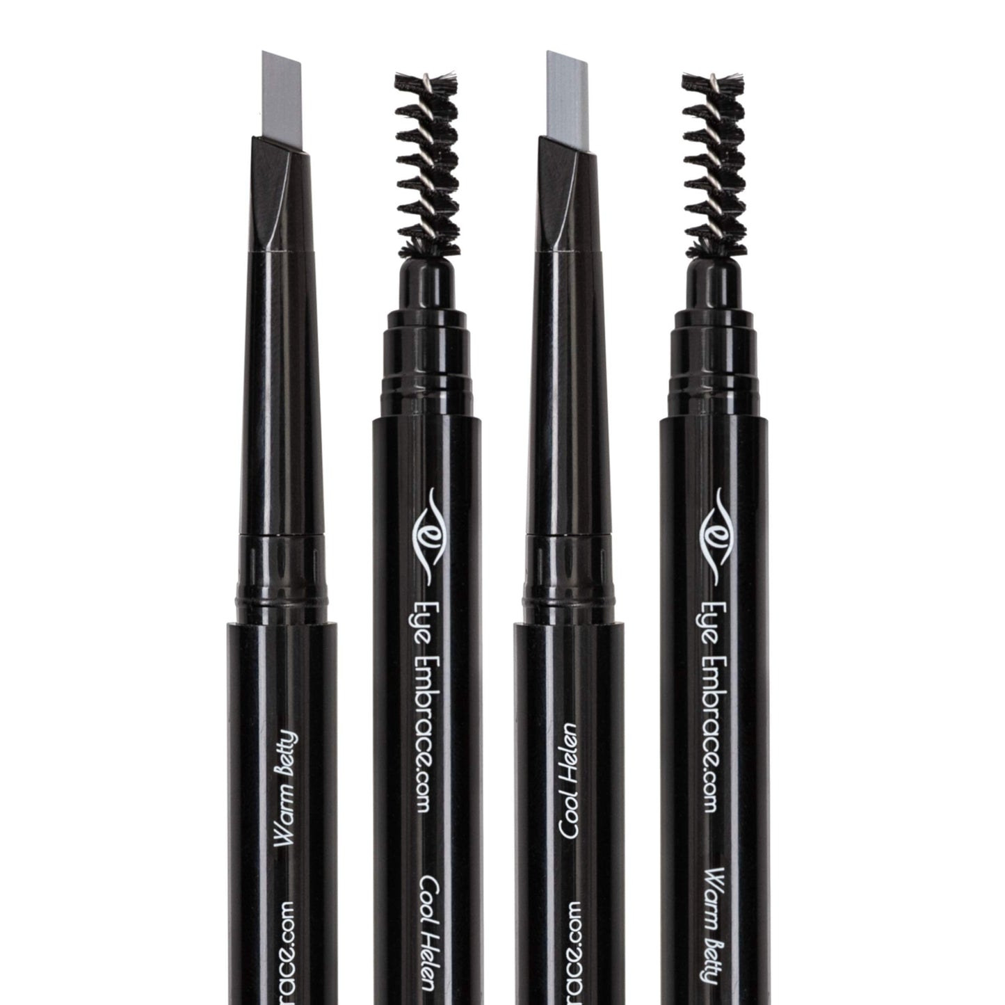 Eye Embrace Light Gray Eyebrow Pencils: Warm Betty & Cool Helen 2 Pack Bundle - Waterproof, Double-Ended Automatic Angled Tip & Spoolie Brush Beauty & Personal Care Eye Embrace