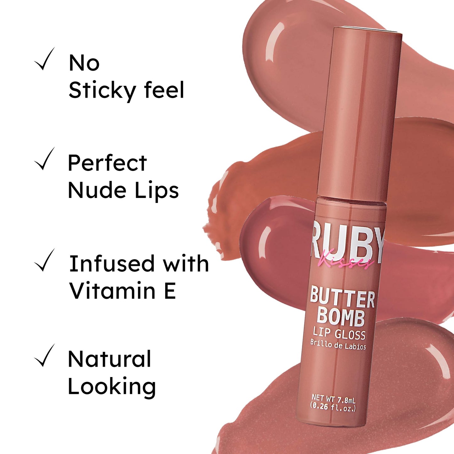 Ruby Kisses Butter Bomb Lip Gloss, High-Shine Non-Sticky Hydrating Plumping Beauty & Personal Care Ruby Kisses