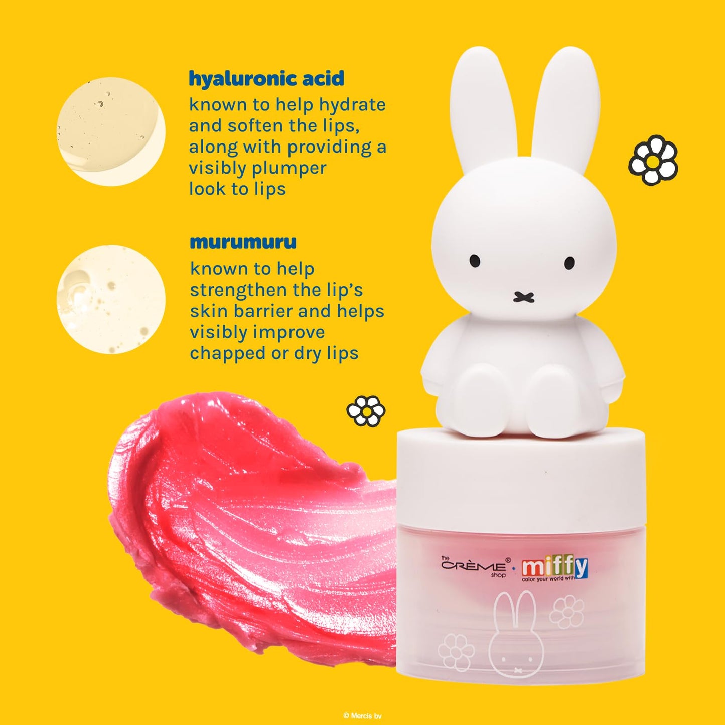 The Crème Shop Miffy Tinted Lip Balm with adorable Miffy cap, with Hyaluronic Acid and Murumuru to moisturize, soften and visibly improve chapped or Beauty and Personal Care The Crème Shop