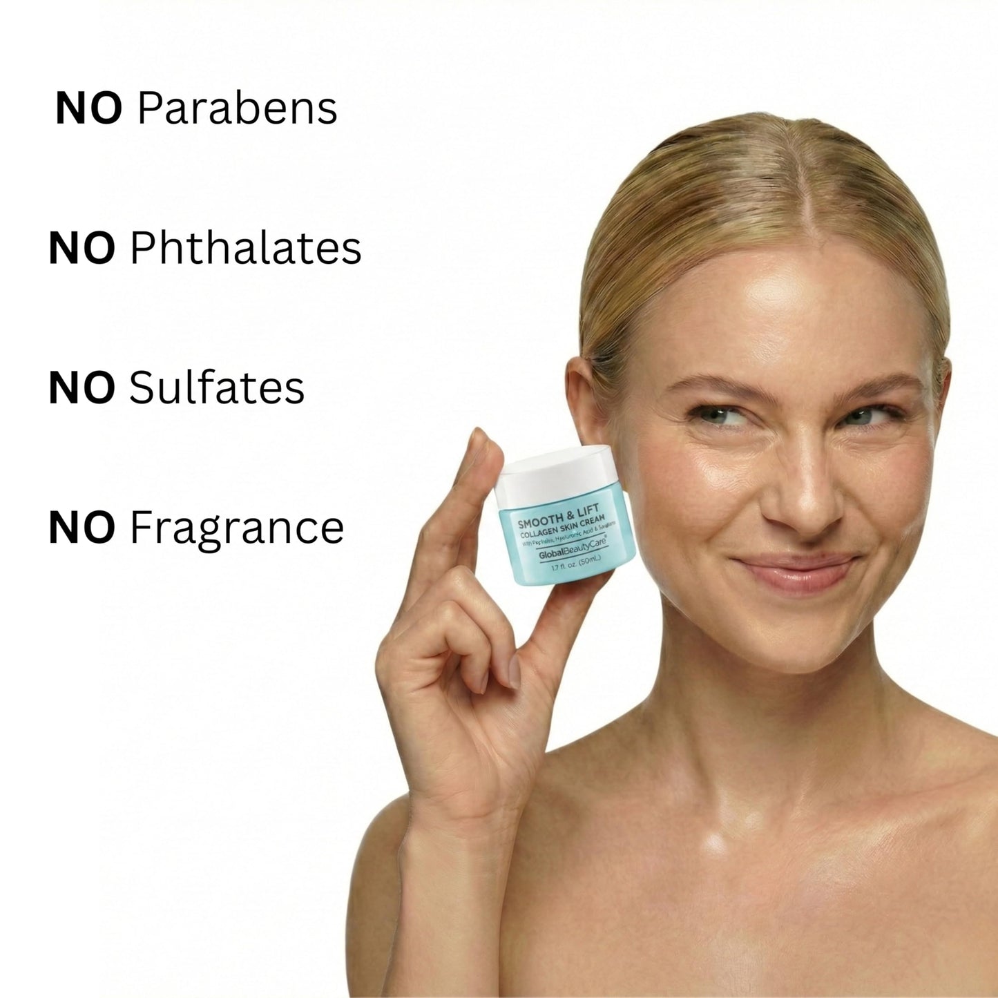 Global Beauty Care Smooth & Lift Collagen Skin Cream - Hydrating Face Moisturizer to Support Skin Elasticity with Peptides, Hyaluronic Acid, Squalane Beauty & Personal Care Global Beauty Care