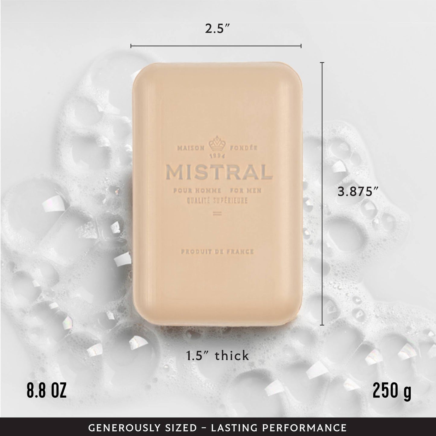 Mistral Sandstone Luxury Bar Soap for Men | Men’s Natural Soap Bar | Paraben, Phthalates Free | Moisturizing & Triple-Milled Natural Soap Bar for Men Beauty & Personal Care Mistral