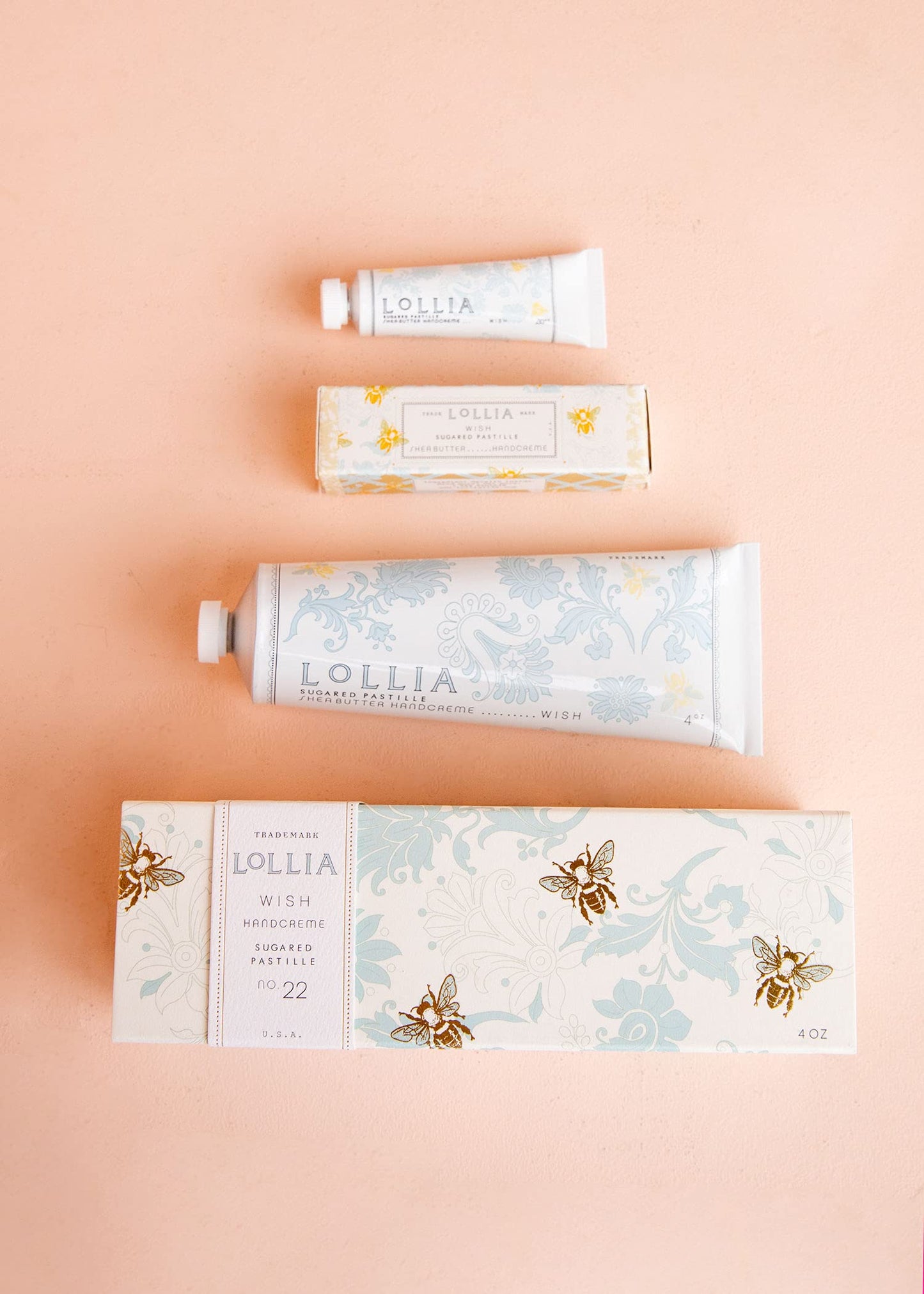 LOLLIA Wish No. 22 Handcreme Bundle, .33 oz. & 4 oz. - Sugared Pastille - Scented Hand Cream for Women, Moisturizing Hand Lotion for Dry Hands, Shea Beauty & Personal Care LOLLIA