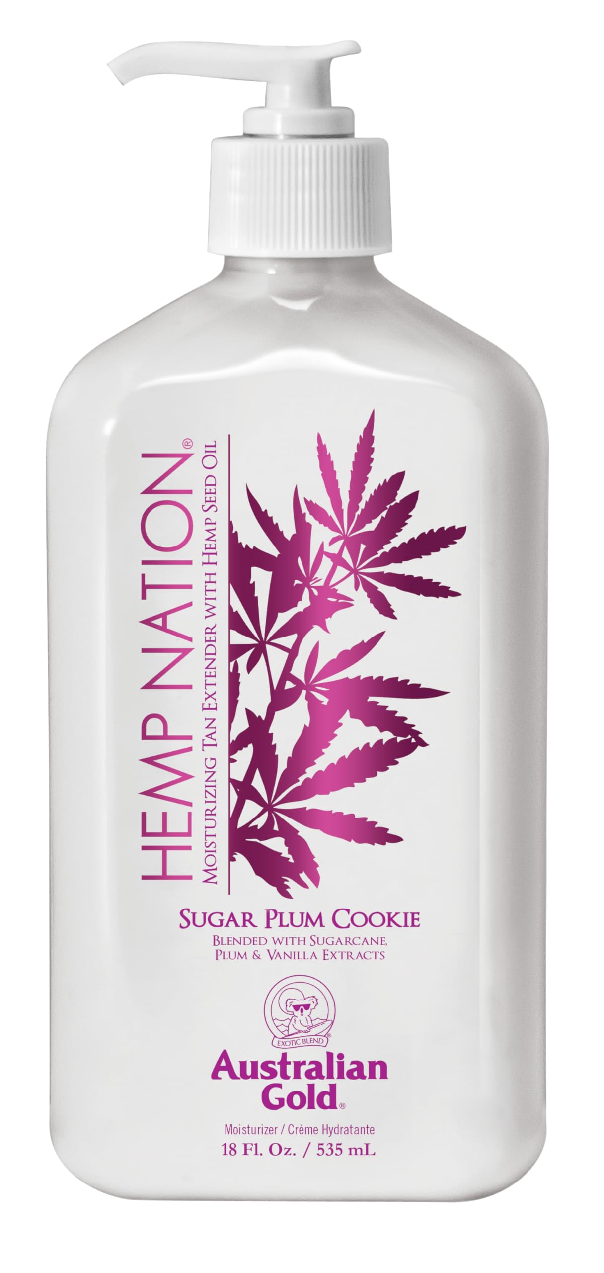 Australian Gold Hemp Nation Sugar Plum Cookie Bundle - Tan Extender Body Lotion (18 FL Oz) and Body Wash (8 FL Oz), Delectable Blend of Sugarcane Beauty & Personal Care Australian Gold