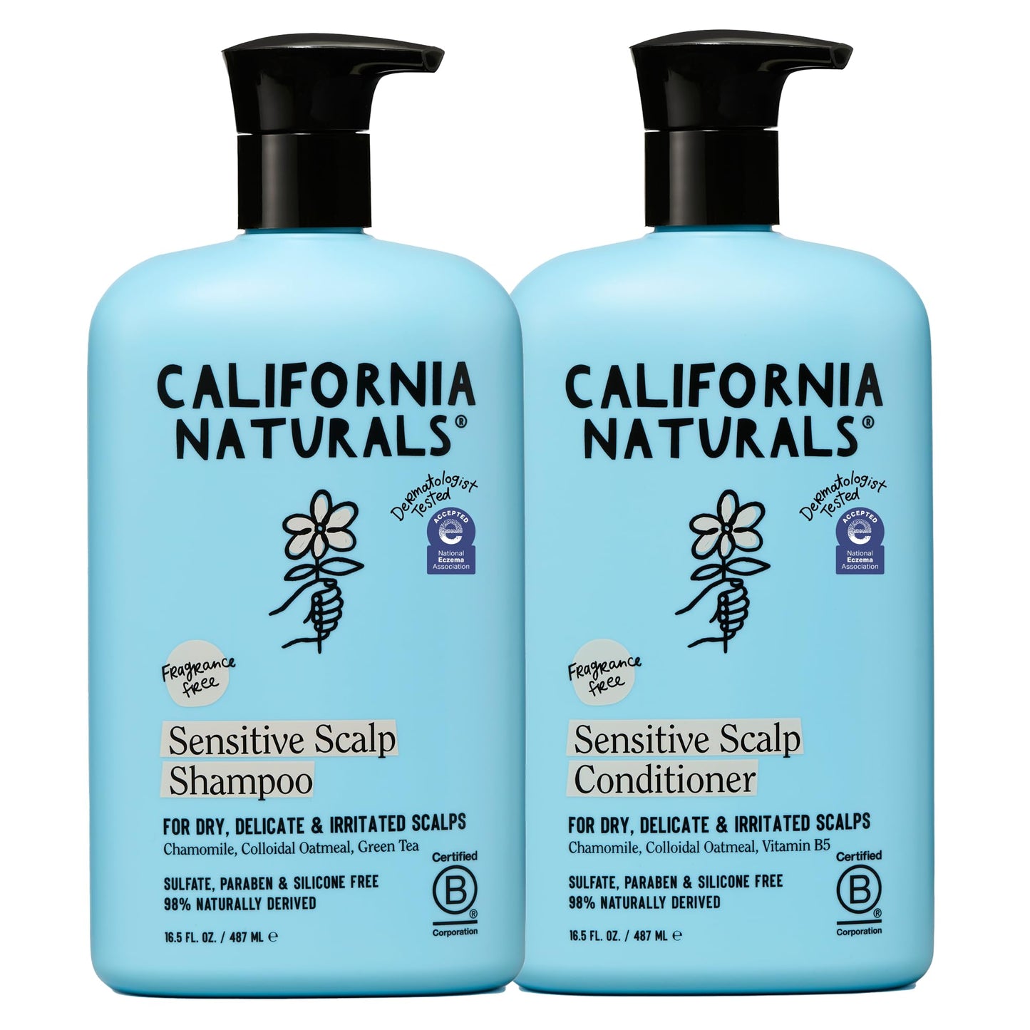 California Naturals Sensitive Scalp Shampoo & Conditioner Set, Soothing & Gentle for All Hair Types, Fragrance Free, Colloidal Oat & Chamomile Beauty & Personal Care California Naturals