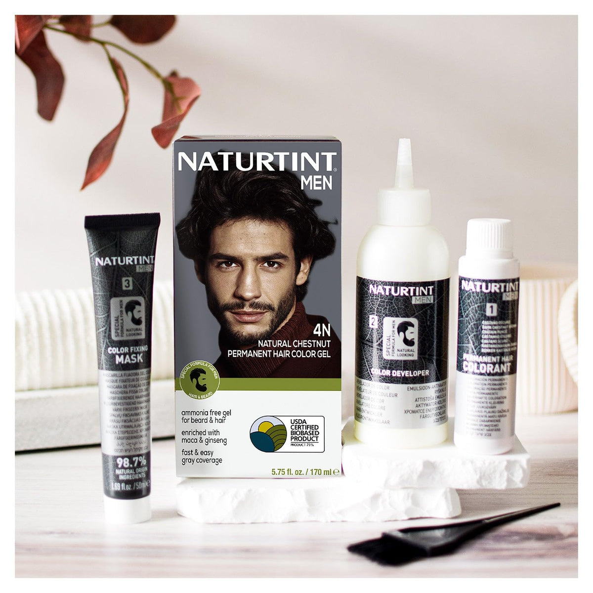 Naturtint Mens Permanent Hair Color for Hair Beard and Mustache (4N Men's Natural Chestnut) Beauty & Personal Care Naturtint