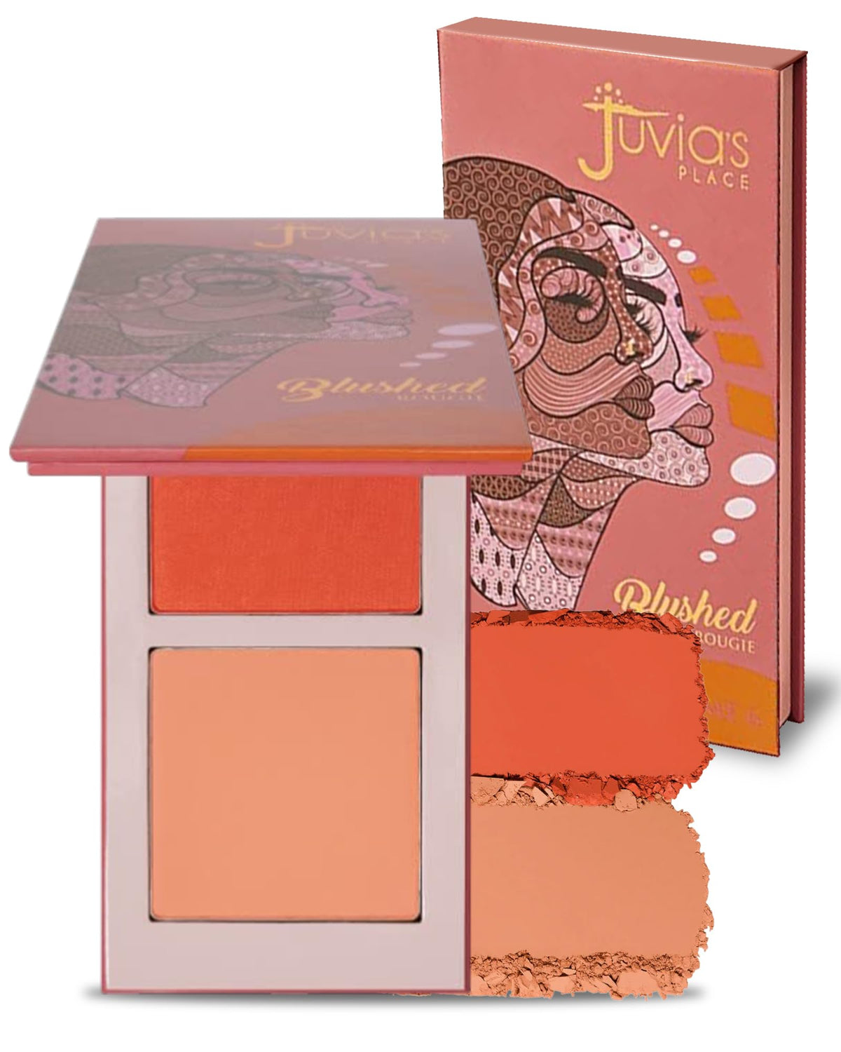Juvia's Place Duo Blush Vol 6, Shimmer Glow Makeup Powder - All Skin Color