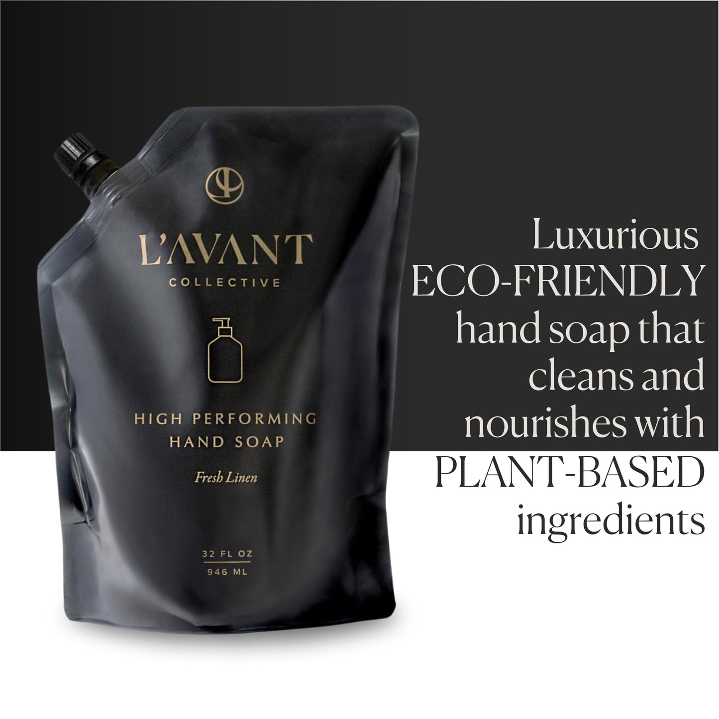 L'AVANT Collective Natural Luxury Hand Soap Refill | Plant-Based, Non-Toxic & Moisturizing, Refill for Glass Bottle, 32 Fl Oz | Fresh Linen Beauty & Personal Care L'AVANT Collective