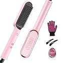 Hair Straightener Brush, TYMO Ring Hair Straightener Comb Straightening Brush for Women with 5 Temps 20s Fast Heating & Dual Voltage, Pink Beauty & Personal Care TYMO