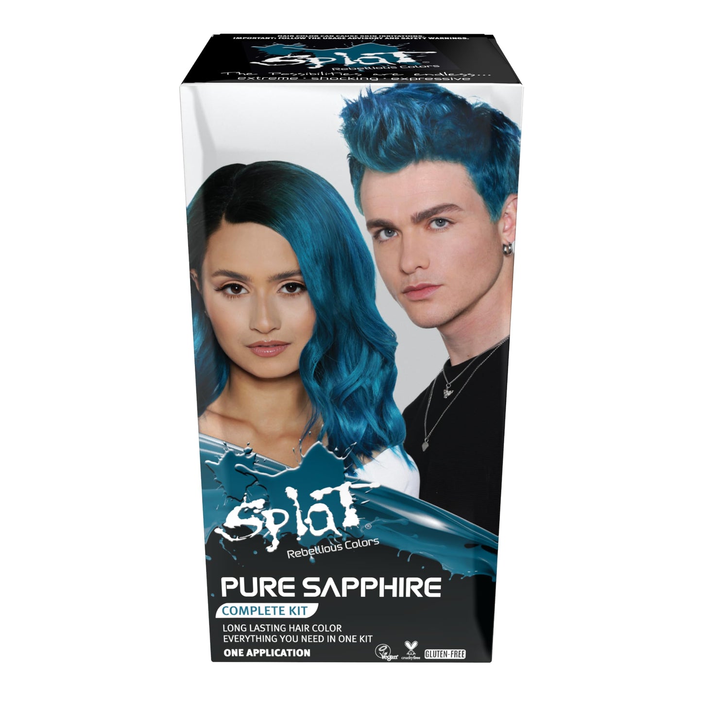 Splat Pure Sapphire Semi Permanent Hair Dye Kit with Bleach, 1 Application, Includes Blue Hair Dye, Oxide & Bleach Powder, Vegan & Cruelty Free Hair Beauty & Personal Care Splat