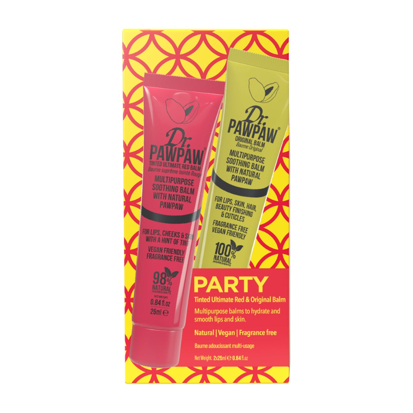 Dr. PawPaw Party Set - Multipurpose, Soothing and Tinted, Hydrating Lip Balm Giftset - Ultimate Red and Original Balm - Gluten Free - 2 pc Beauty and Personal Care Dr. PAWPAW ORIGINAL BALM