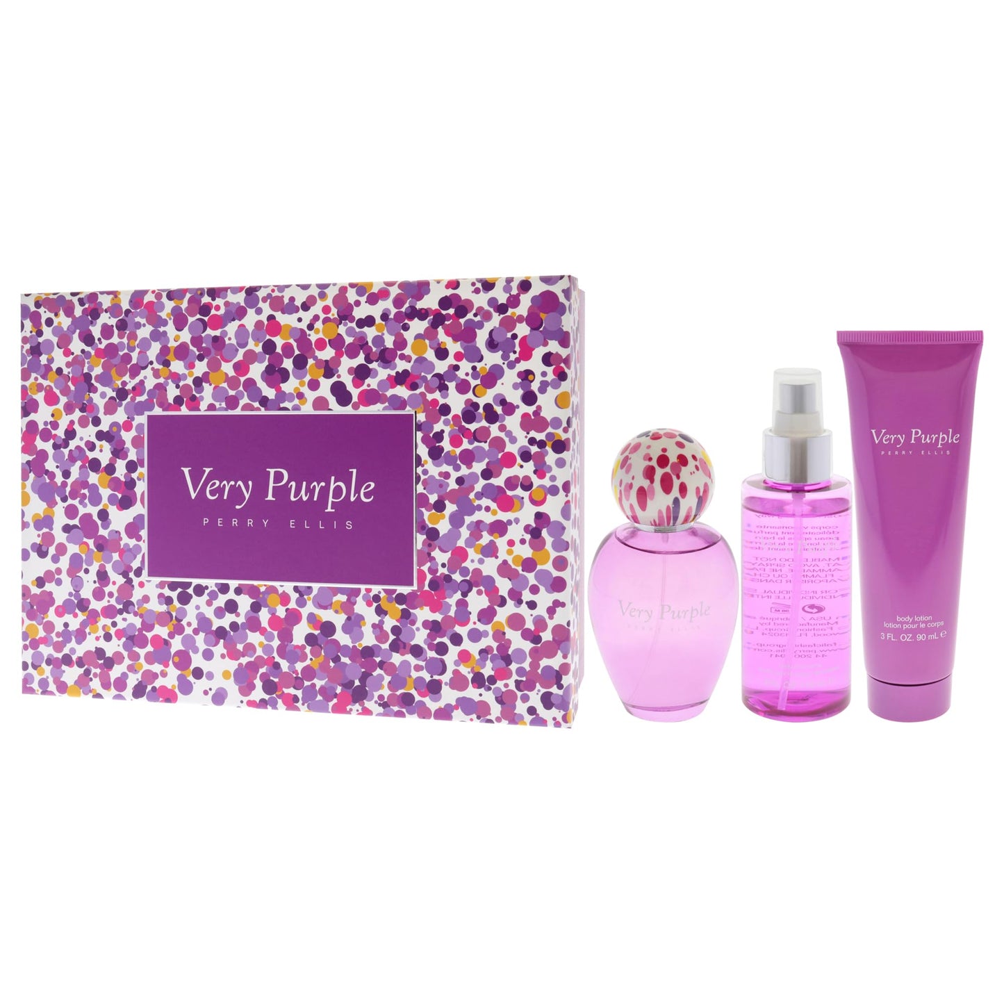 Perry Ellis Very Purple by Perry Ellis for Women - 3 Pc Gift Set 3.4oz EDP Spray, 3oz Body Lotion, 4oz Body Mist Beauty & Personal Care Perry Ellis