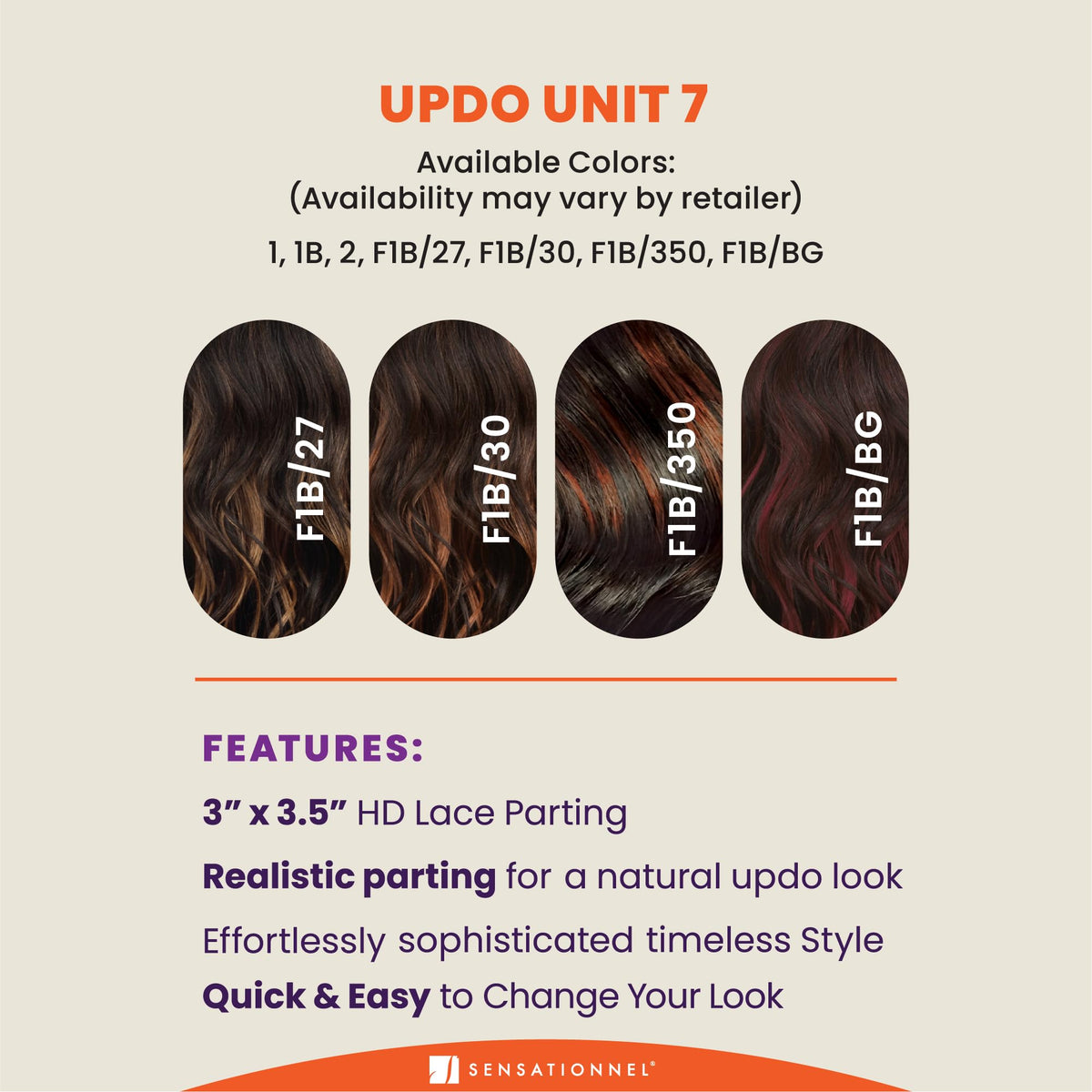 Sensationnel Lulu Bun Updo Hairextensions-Unit 7,F1B/30