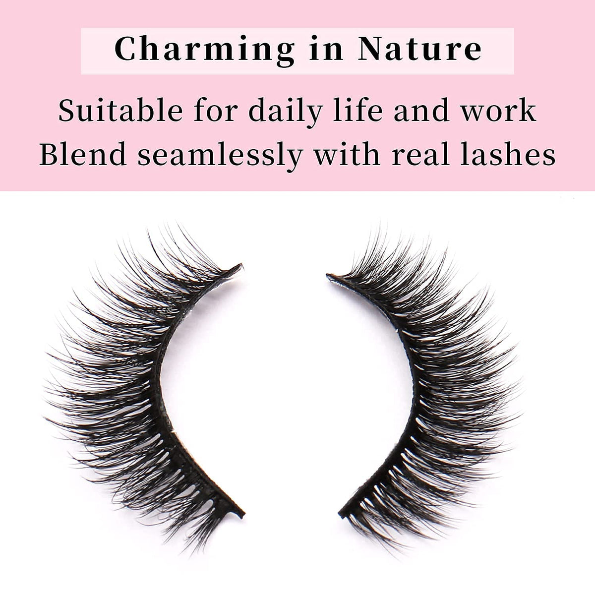False Lashes Natural Look 6D Thick Faux Mink Lashes 10 Pairs 100% Handmake Reusable Fluffy Volume Full Strip Eye Lashes Beauty & Personal Care Tumzzle
