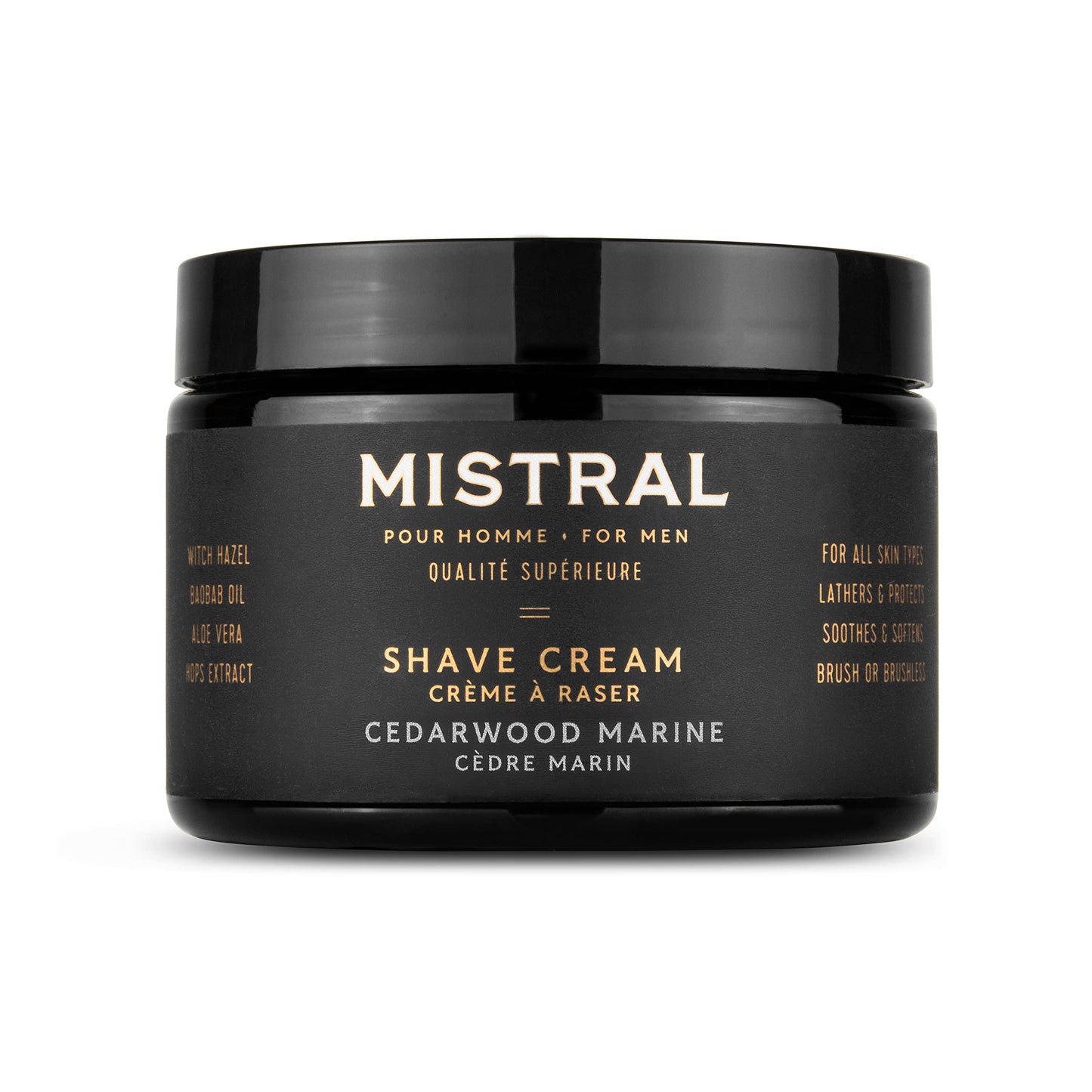 Mistral Cedarwood Marine Shaving Cream for Men - Smooth Triple Layered Foam - Men’s Shave Cream with Organic Plant Extracts - pH-balanced, Phthalates Beauty and Personal Care Mistral