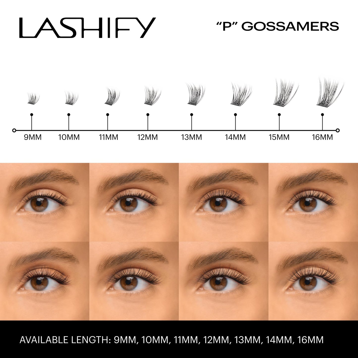 Lashify Plushy 10mm Gossamer Lashes in Black, Easy DIY False Lashes for a Voluminous Yet Still Natural Look Beauty & Personal Care Lashify