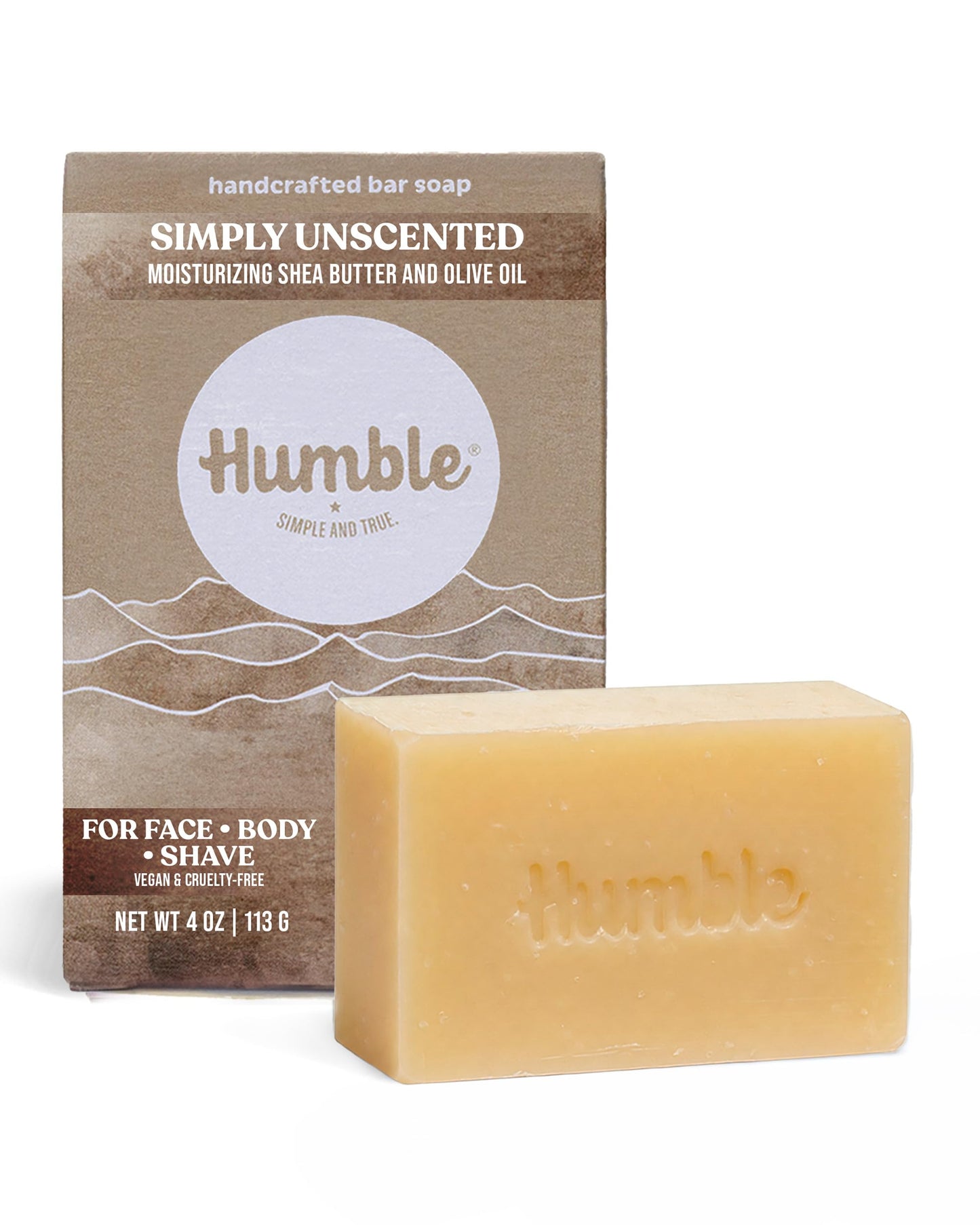 Humble Natural Bar Soap, Simply Unscented - Cold Processed Face & Body Soap Bar with Essential Oils - Moisturizing Formula for Long-Lasting Freshness Beauty & Personal Care HUMBLE SIMPLE AND TRUE.