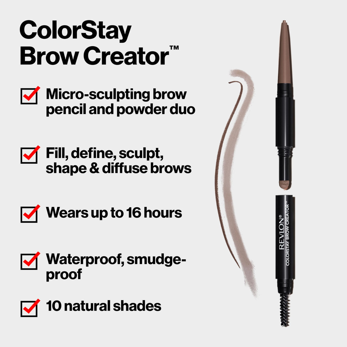 Revlon ColorStay Brow Creator, 2-in-1 Precise Eyebrow Pencil & Powder with Spoolie Brush, Waterproof & Long Lasting, 600 Blonde, 0.003 oz Beauty & Personal Care REVLON