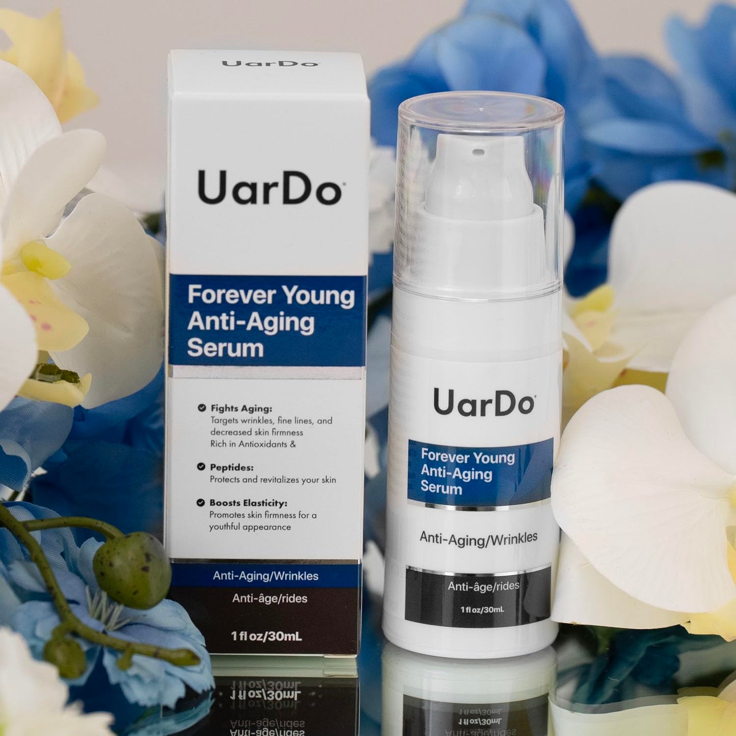 Uardo Forever Young Anti-Aging Serum 1 Fl Oz / 30 ml - usn103 | For Wrinkles, Fine Lines | Increases Skin Firmness | With Antioxidants & Peptides | Beauty & Personal Care Uardo