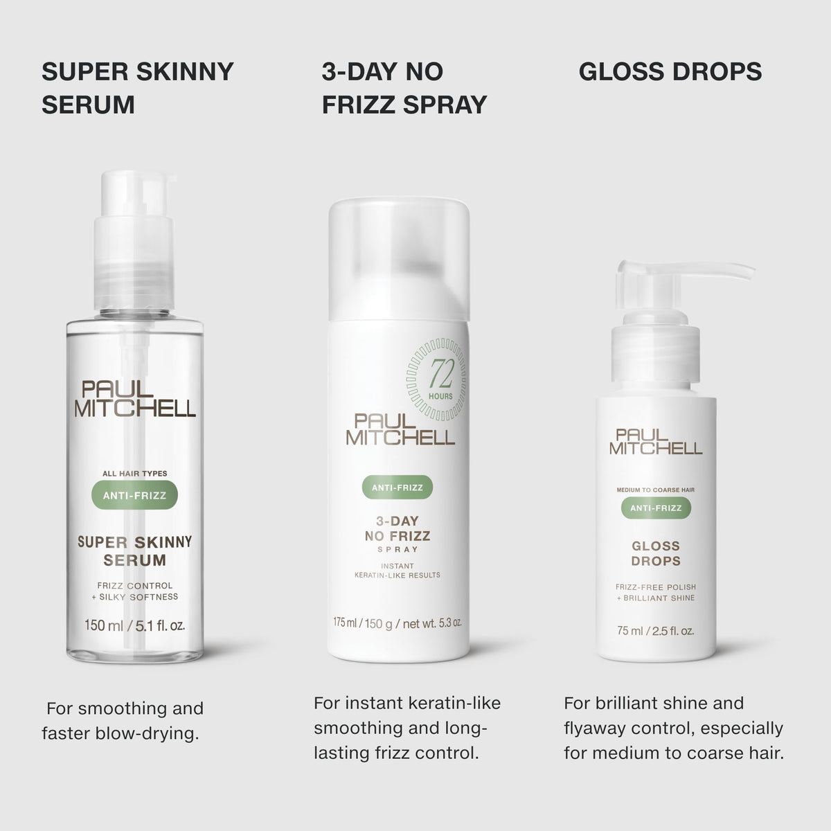 Paul Mitchell Gloss Drops Anti-Frizz Shine Serum For Medium To Coarse Hair, 2.5 fl. oz.