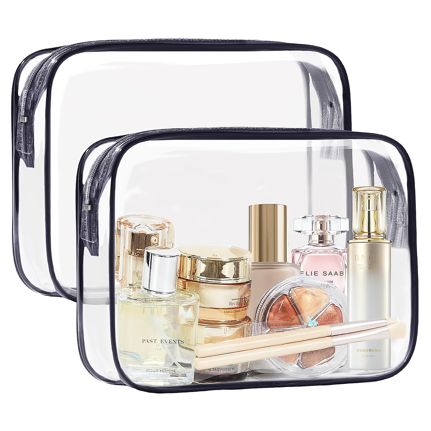 COSHAYSOO 2Pcs Clear TSA Approved Toiletry Bag Quart Size for Women Teenager Girls Two Kit Carry on Waterproof Air Airport Airline Traveling Beauty and Personal Care COSHAYSOO Default Title