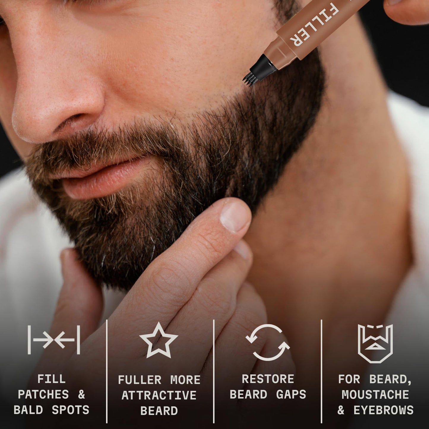 Striking Viking Beard Pencil Filler for Men - Light Brown, 2 Pack - Temporary Beard Dye - Waterproof Sweatproof Long Wear Beard Filler Pen Beauty & Personal Care Striking Viking