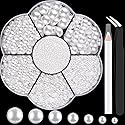 Nail Art Flat Back Half Round Pearl Kits 3, Mixed Sizes 6000 Pcs White Small Pearls for Nails with Picking Tools for Graduation Cap Decorations Home Beauty & Personal Care BELLEBOOST