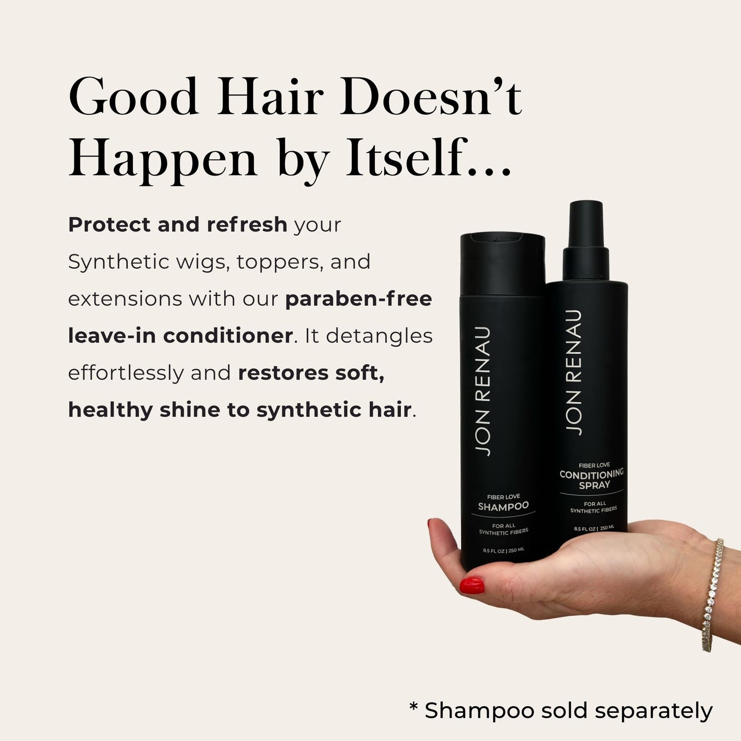 Jon Renau Fiber Love Synthetic Conditioning Spray, Leave In Conditioner for Wigs & Hair Extensions, Detangler Spray for Synthetic Hair, Paraben Beauty & Personal Care Jon Renau