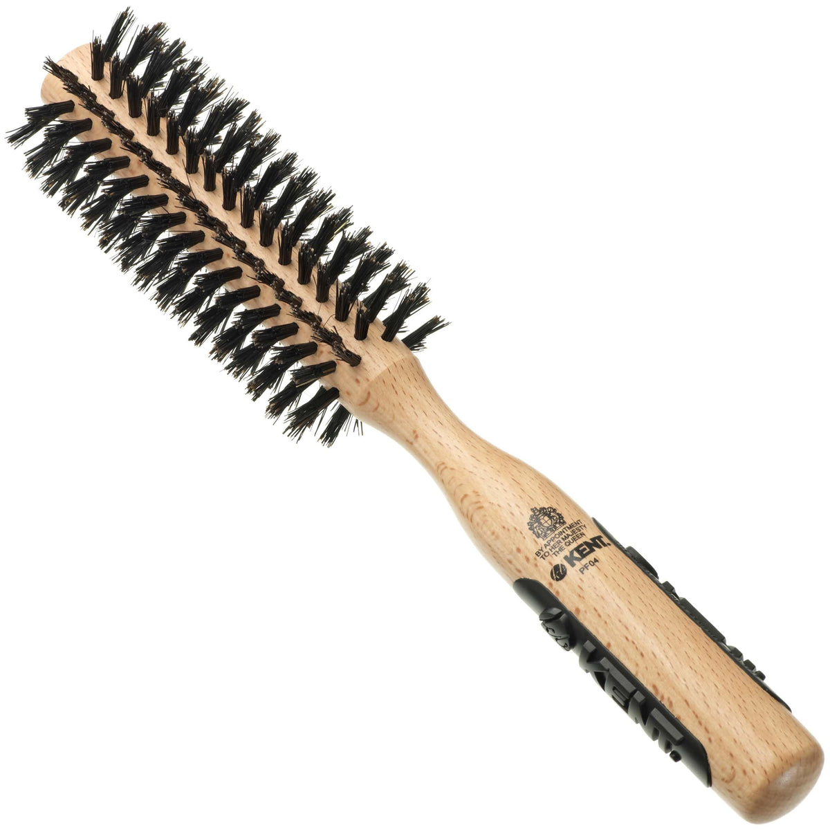 Kent PF04 Small Round Curling Brush with Hard Natural Boar Bristle Hair Drying Round Brush, and Blowout - For Shoulder Length or Shorter Hair.