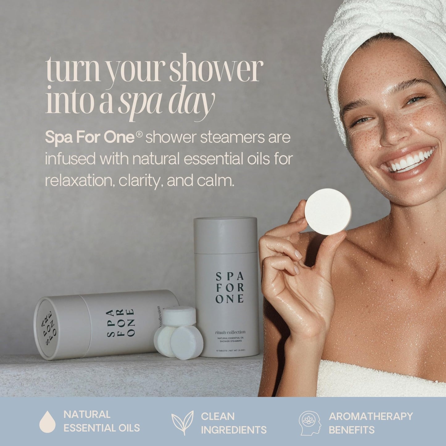 Spa For One Shower Steamers Aromatherapy - Made in USA with Natural Essential Oils - Relaxation and Luxury Self Care Birthday Gifts for Women and Men Beauty and Personal Care Spa For One