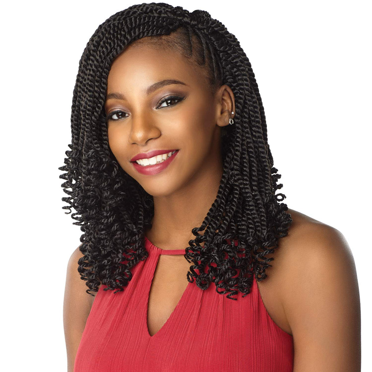 Sensationnel Lulutress Crochet Braiding Hair - 3X Kinky Twist 12 Inch Pre Made Diy Synthetic Locs Twists (1B OFFBLACK)