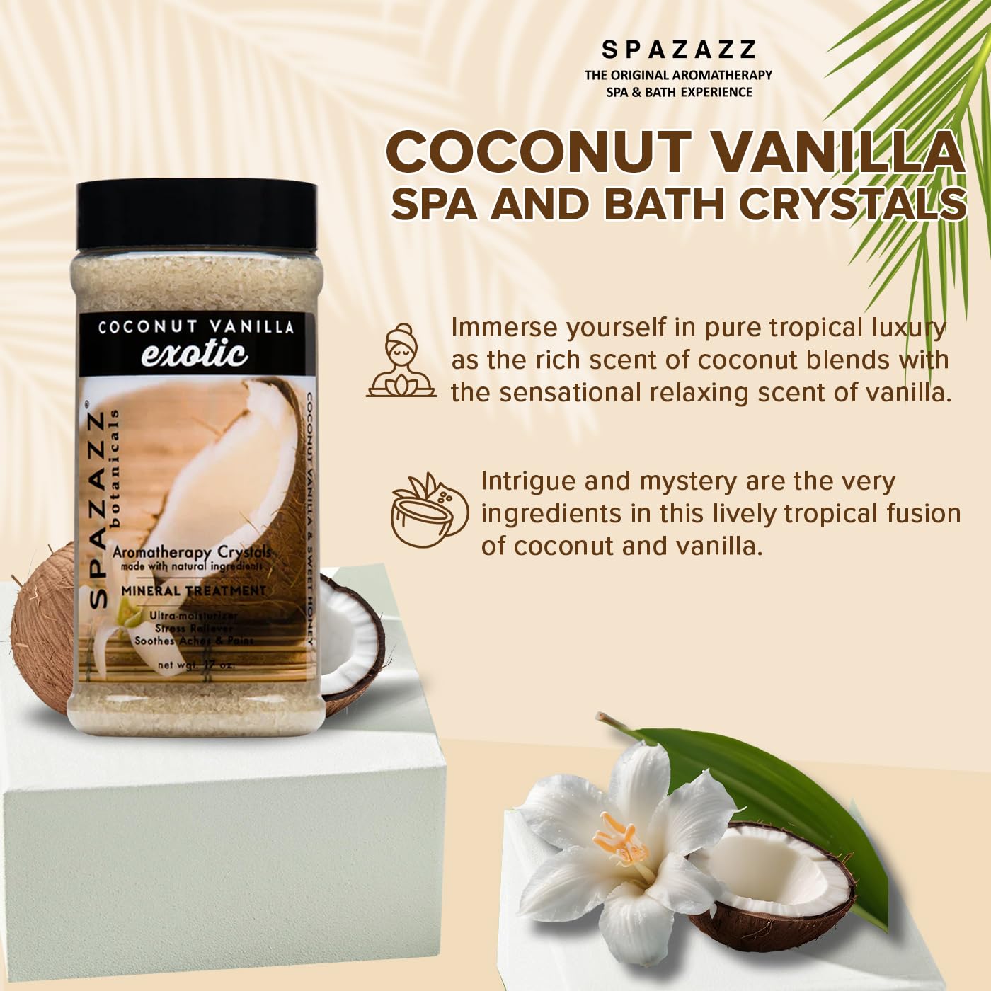 Spazazz Coconut Vanilla Exotic Crystals (17 oz) (2 Pack) Beauty and Personal Care Spazazz