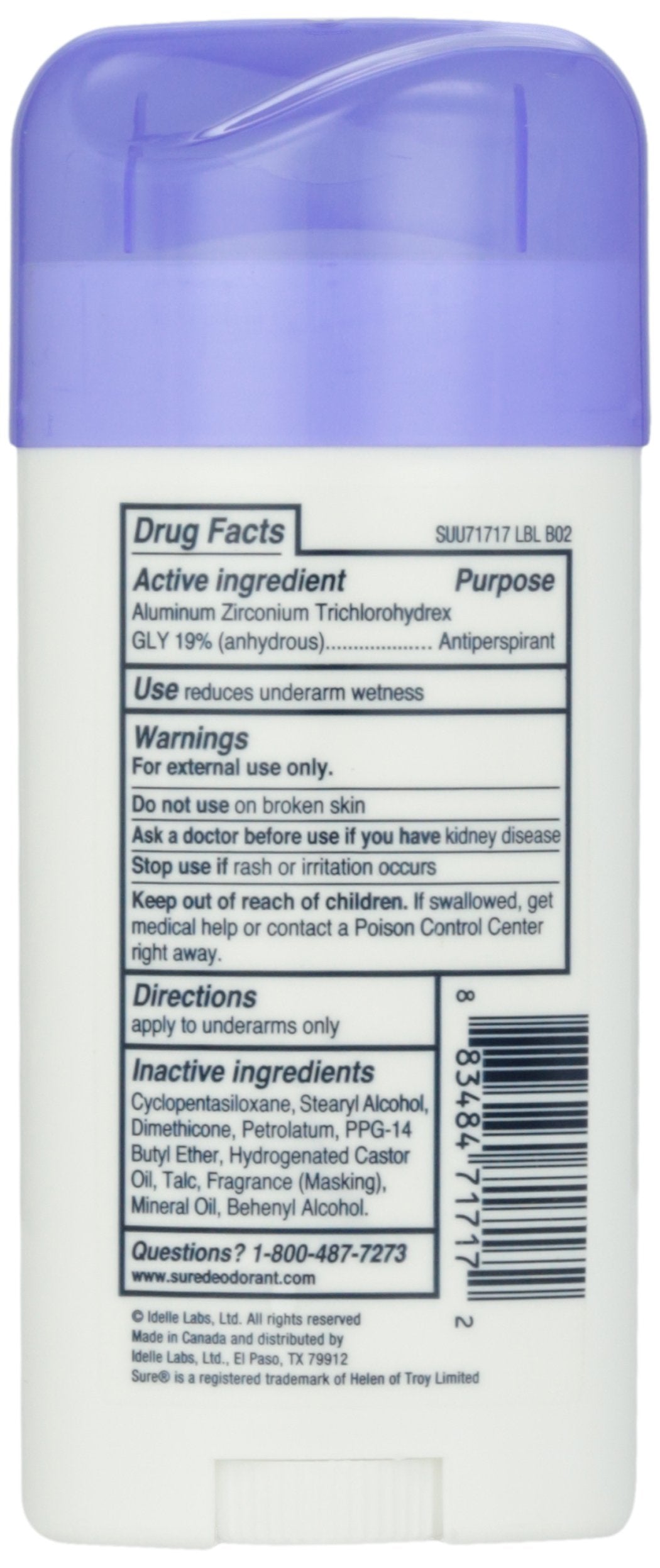 Sure Deodorant Invisible Solid, Unscented - 2.6 oz Beauty and Personal Care Sure
