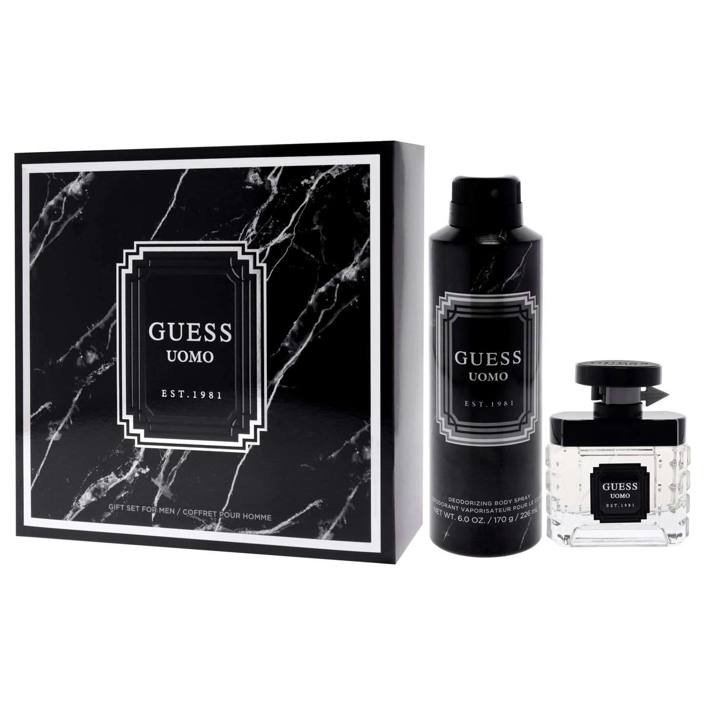 Guess Uomo by Guess for Men - 2 Pc Gift Set 1.7oz EDT Spray, 6oz Deodorizing Body Spray Beauty & Personal Care GUESS