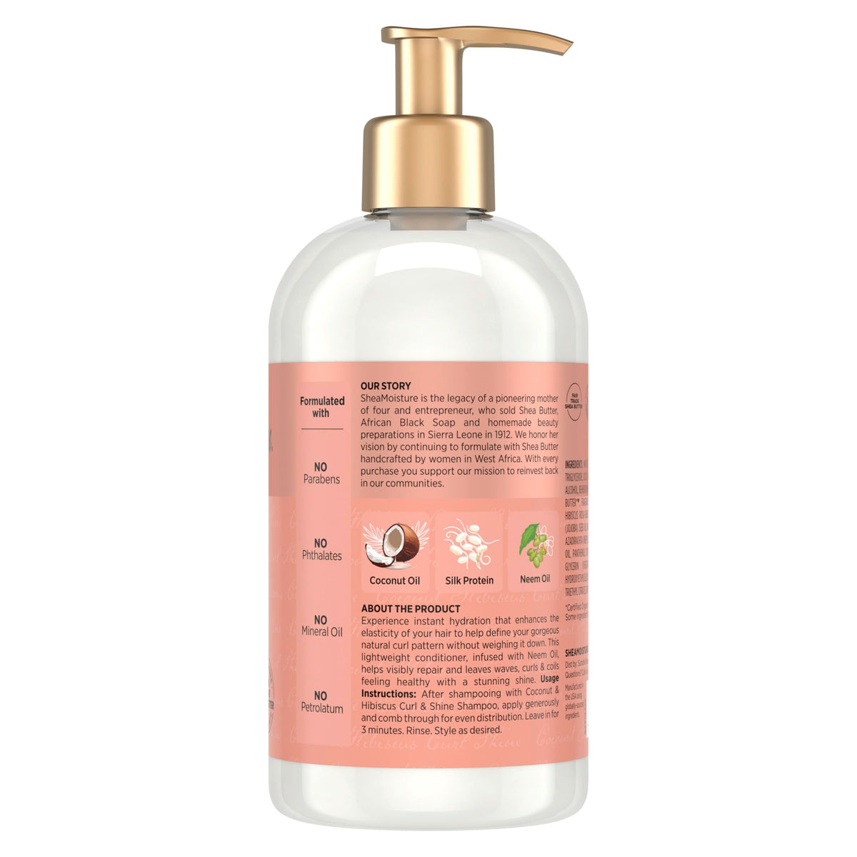 SheaMoisture Curl & Shine Conditioner Coconut & Hibiscus, for Thick, Curly Hair to Moisturize & Soften, 13 oz Beauty & Personal Care SheaMoisture