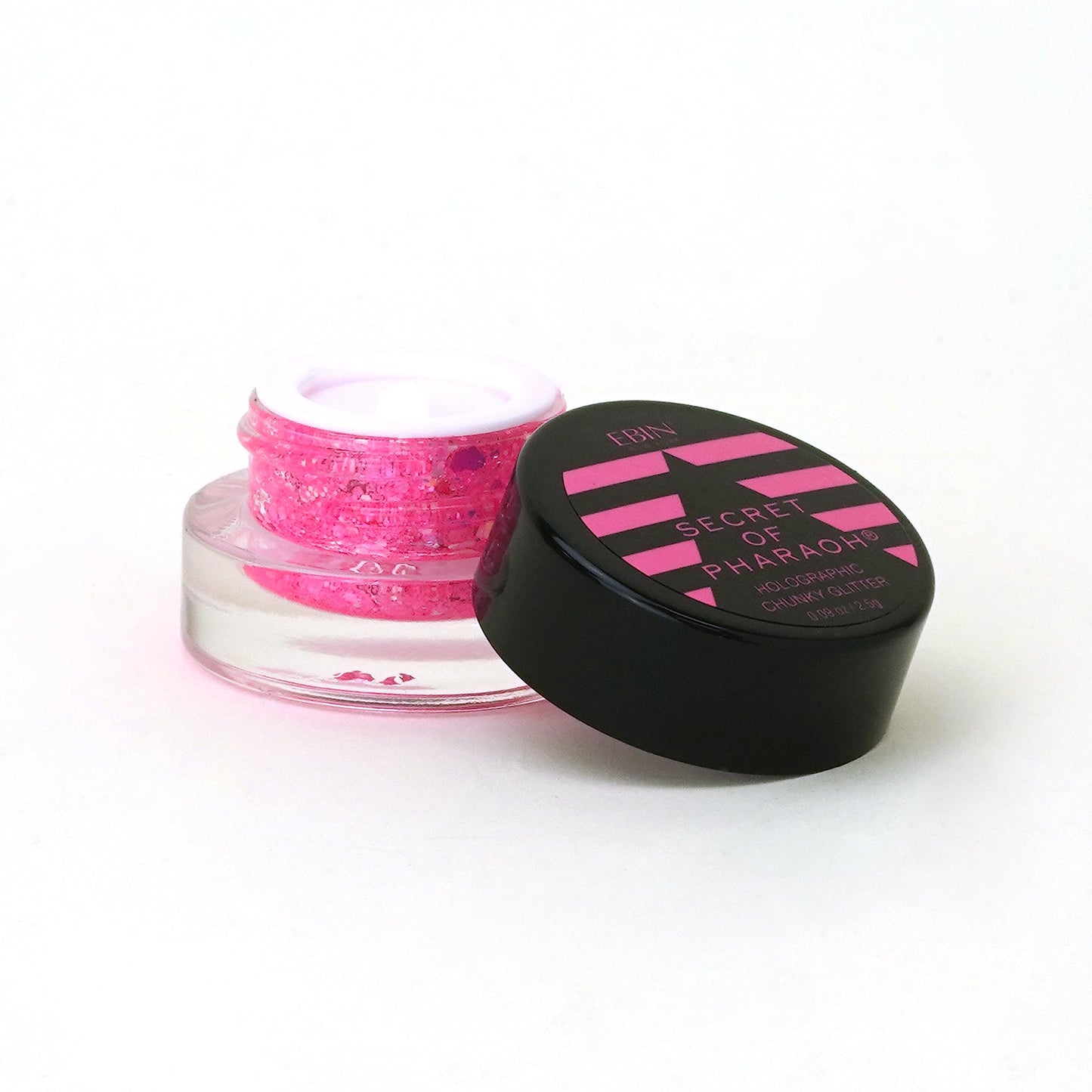 Secret of Pharaoh Holographic Chunky Glitter Gel for Face, Body, Hair - Pink Passion | Vibrant Colores, Festival and Party Makeup - Versatile Beauty & Personal Care EBIN NEW YORK